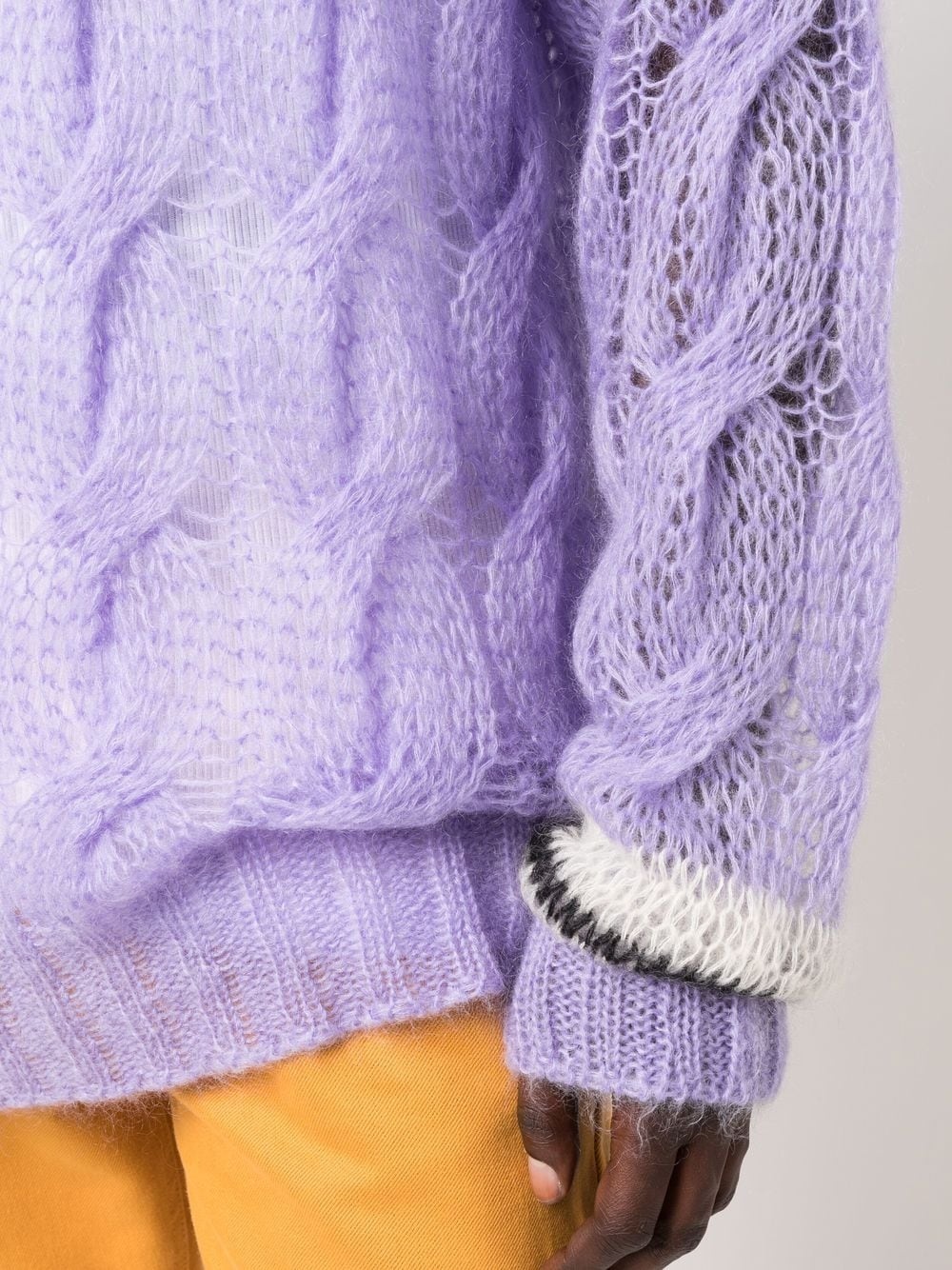 cable-knit long-sleeved jumper - 5