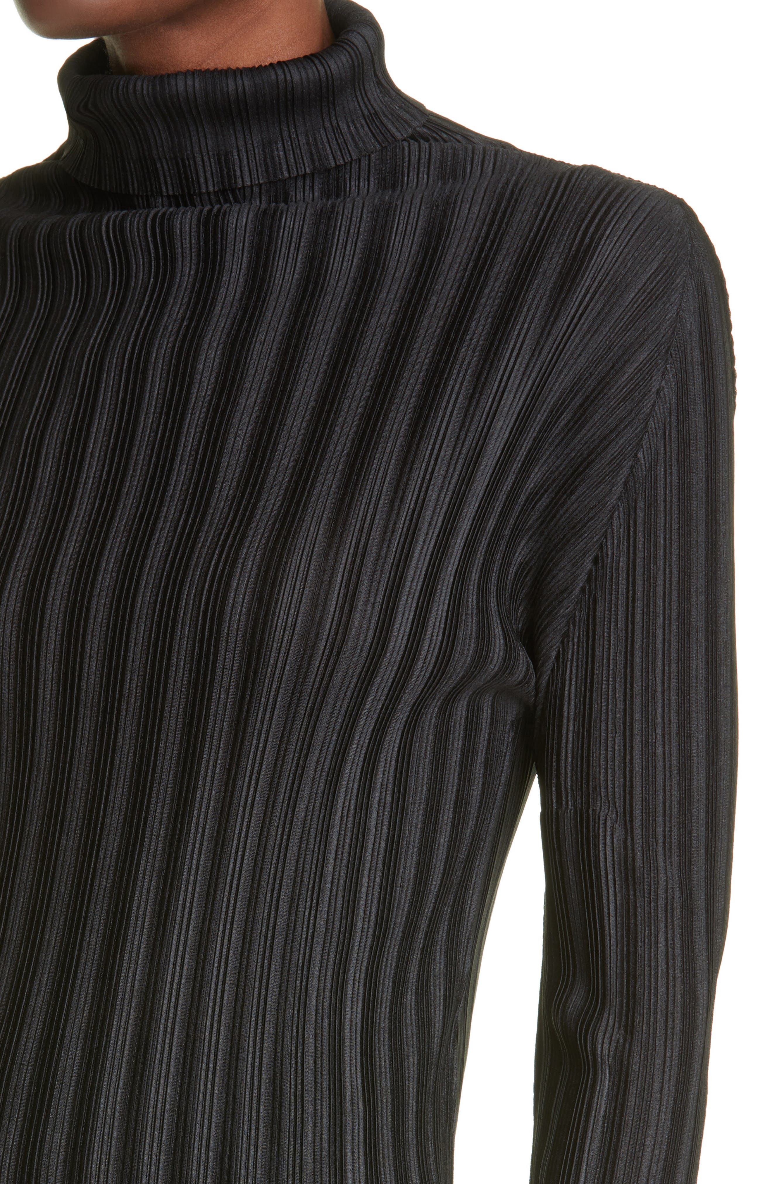 Pleated Long Sleeve Turtleneck - 4