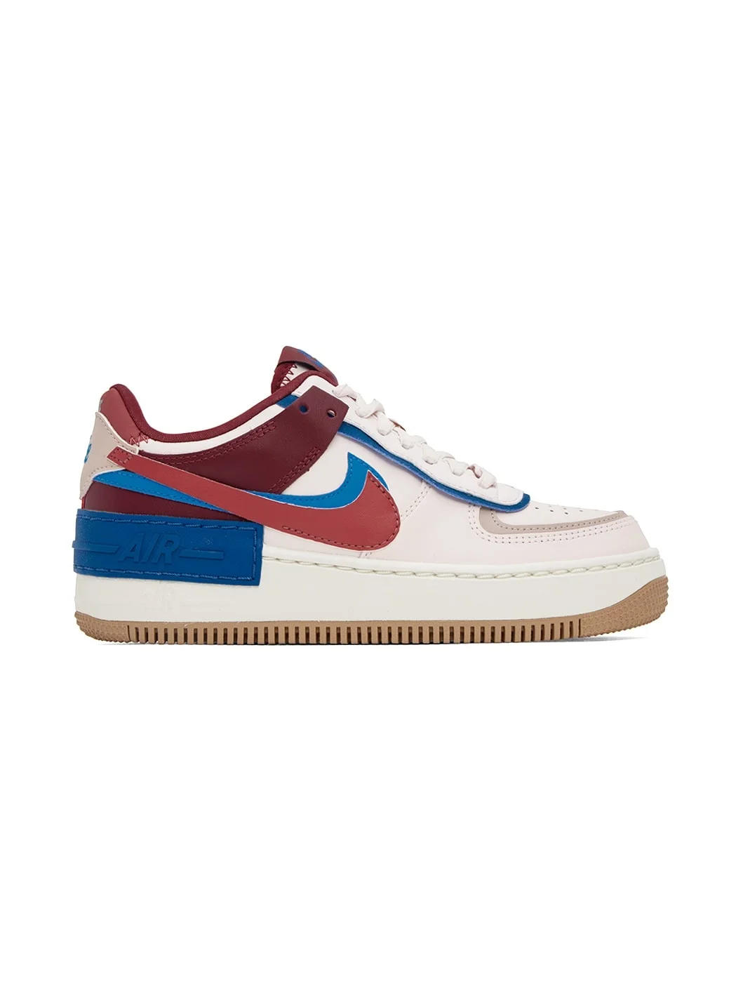 Pink & Burgundry Air Force 1 Shadow Sneakers - 1