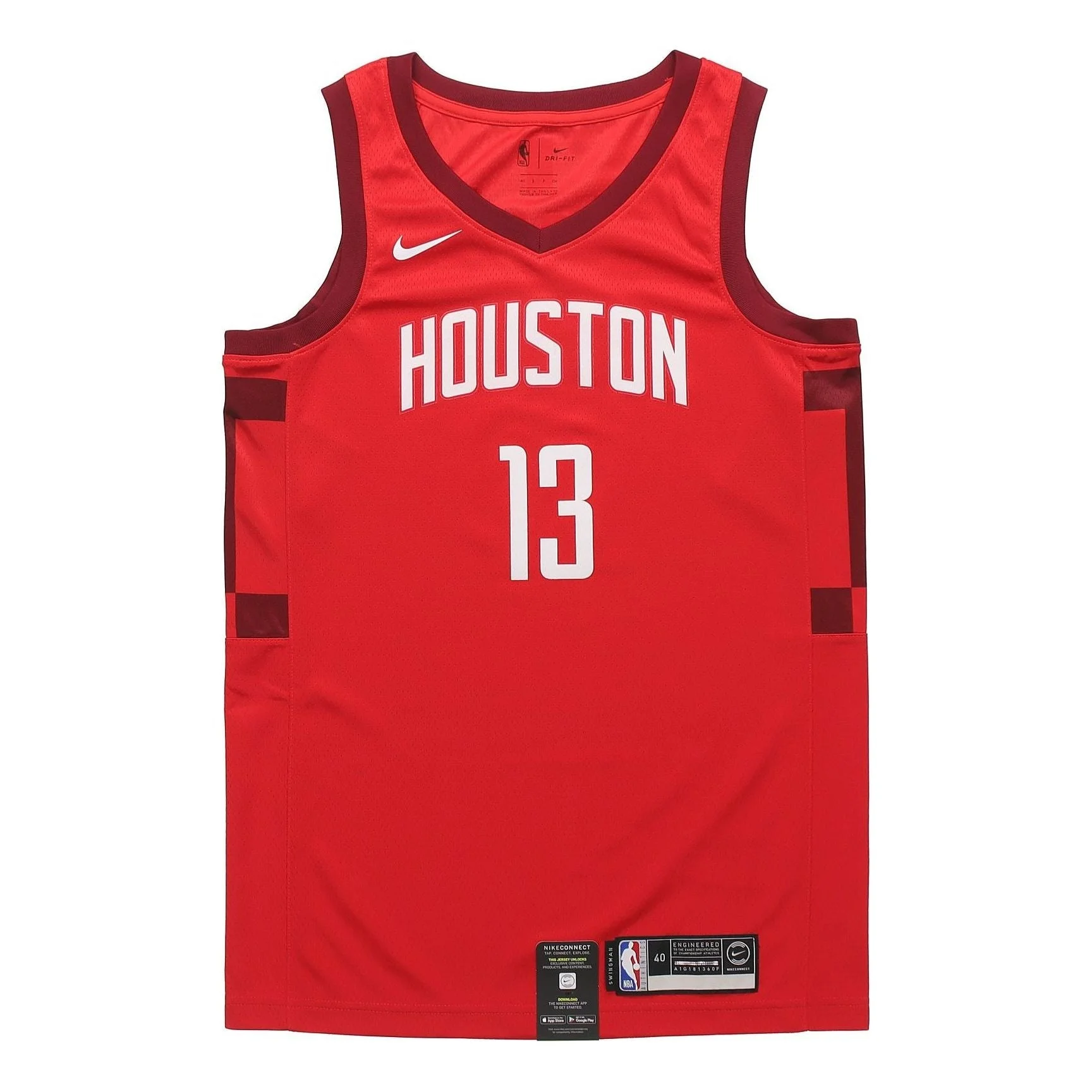 Nike Earned Edition NBA limited Sports Basketball Jersey SW Fan Edition Rockets 13 Red BQ1161-658 - 1