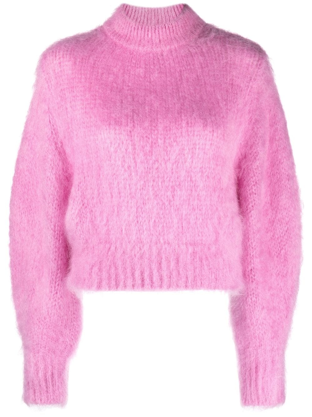 balloon-sleeve mohair-blend jumper - 1