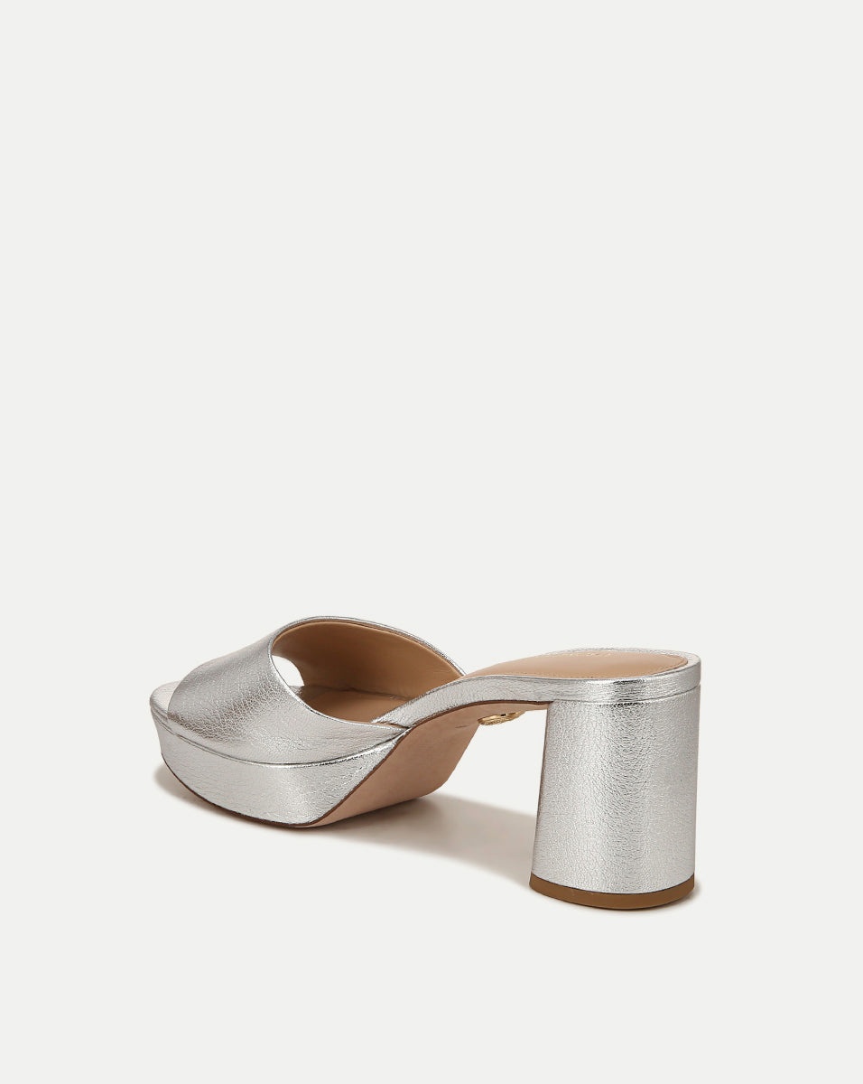 DALI METALLIC LEATHER BLOCK-HEEL SANDAL - 4