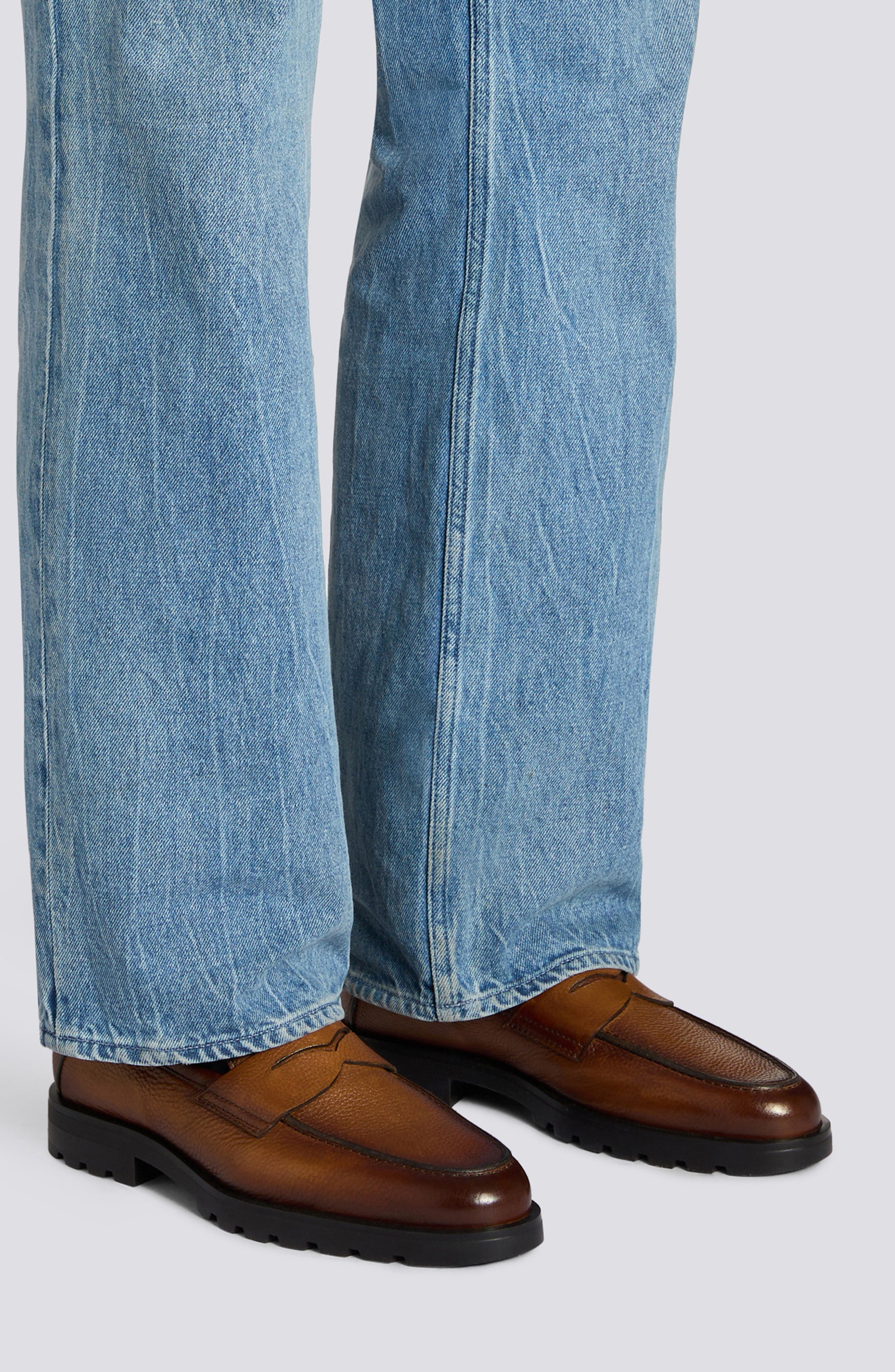 Santoni Rock Penny Loafer in Dark Brown at Nordstrom - 2