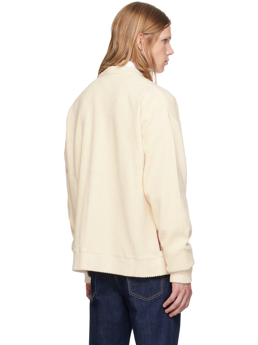 Off-White Y-Neck Cardigan - 3