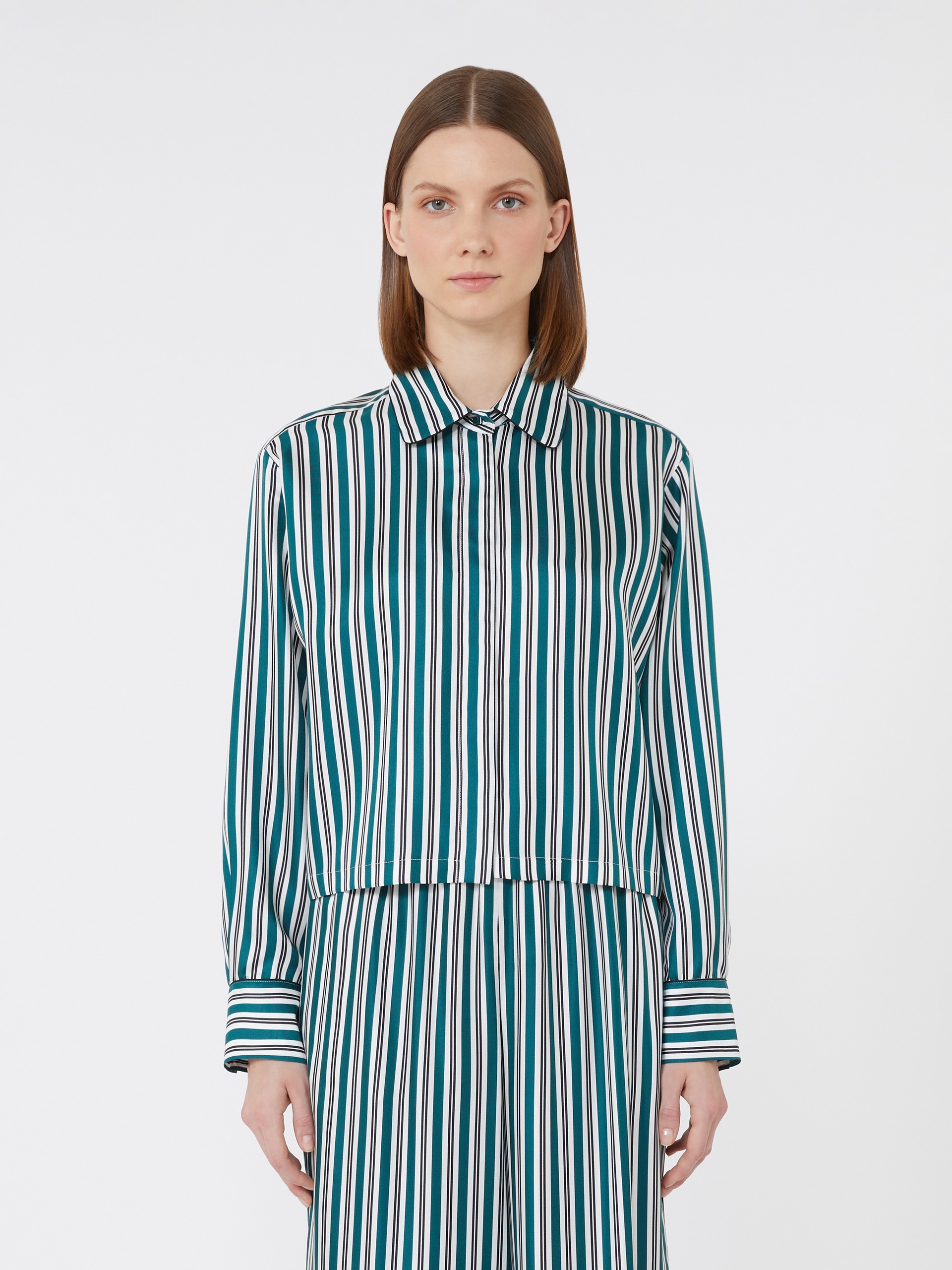BRAMA Printed silk cropped shirt - 3