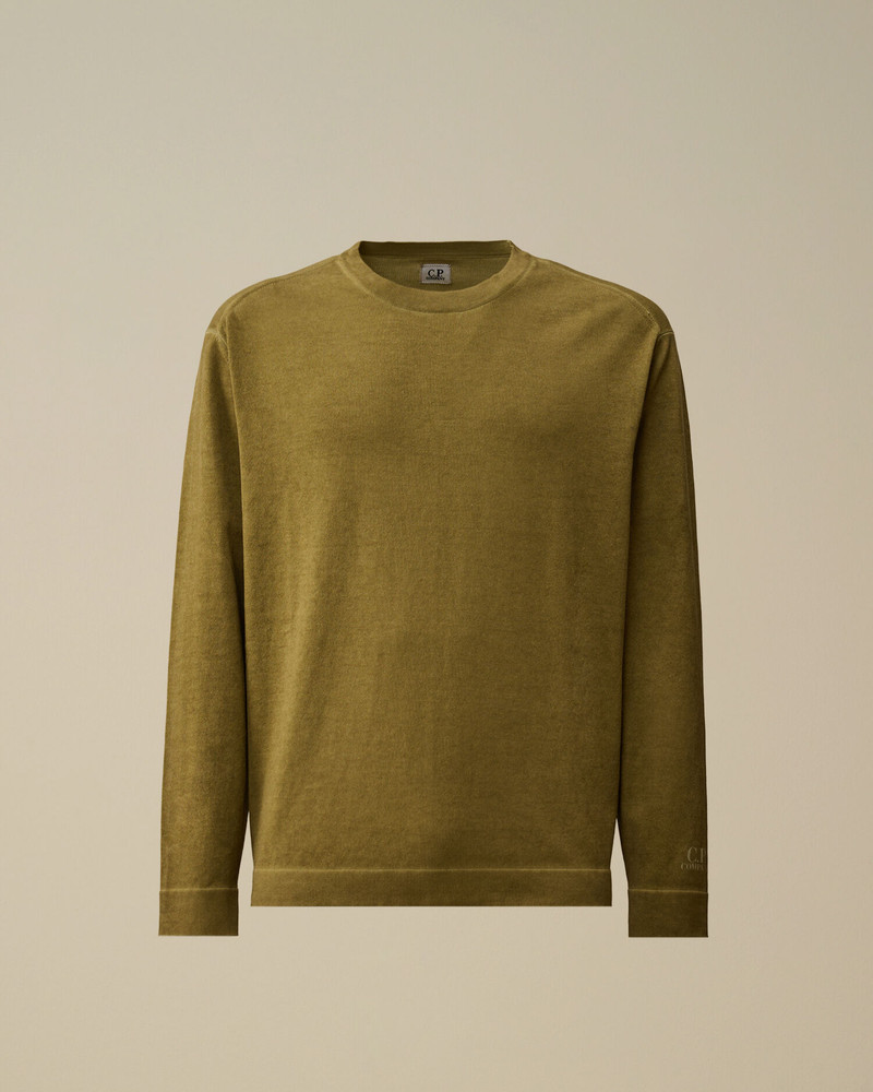 Cotton Crepe Double Dyed Crewneck Sweater 1
