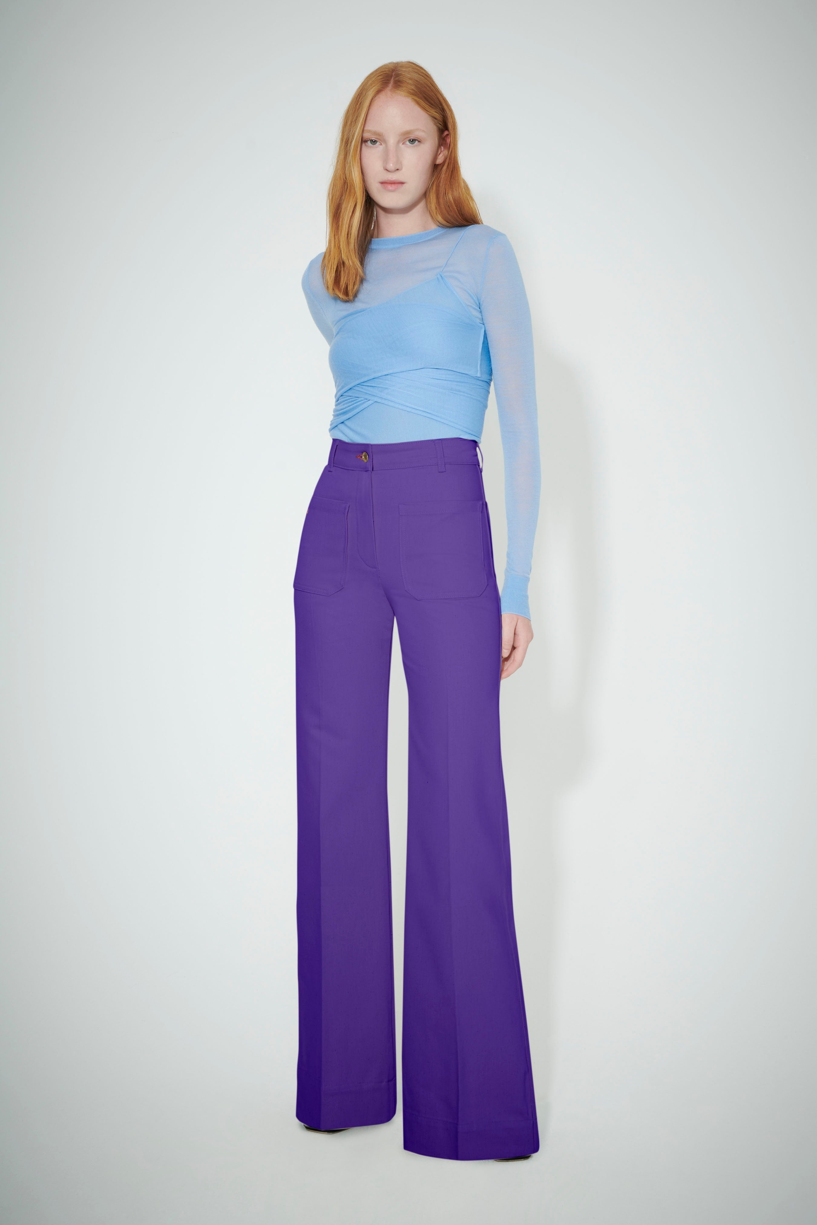Alina Trouser in Bright Purple - 2