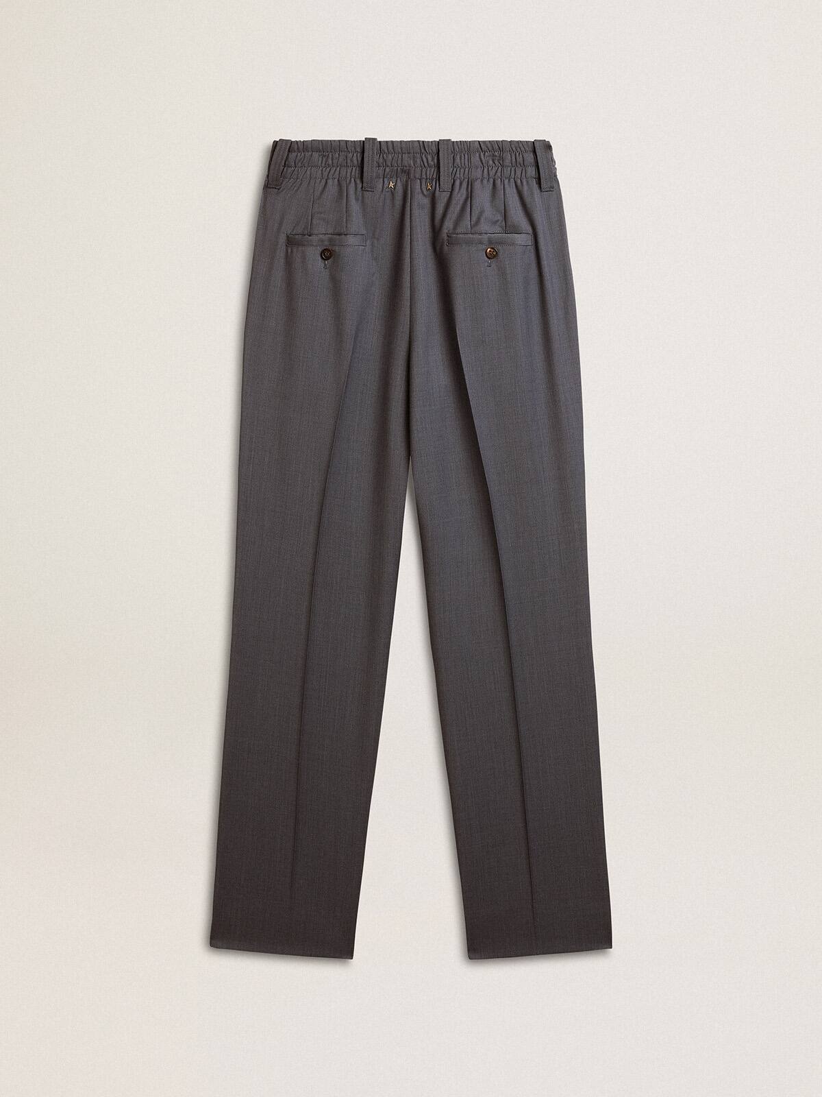 Women's loose pants in baby blue wool - 5