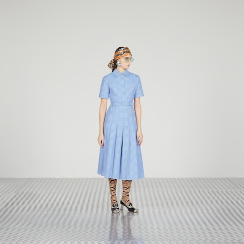 Cotton poplin midi dress - 7