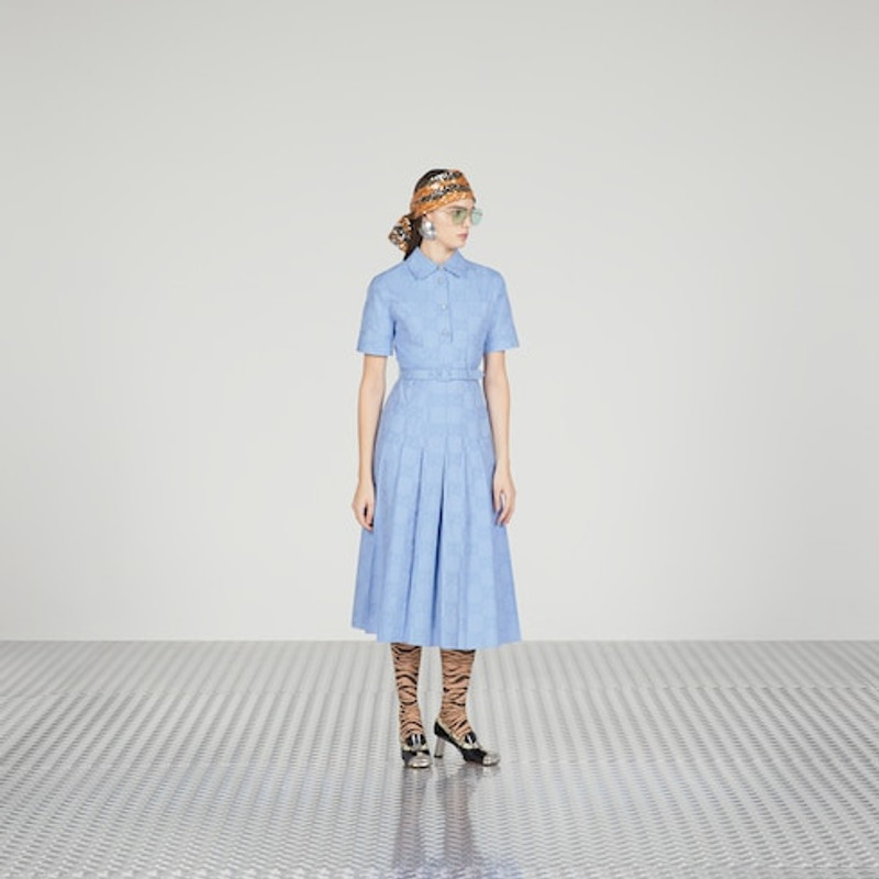 Cotton poplin midi dress 7