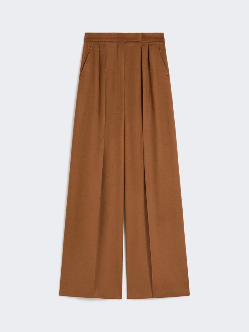 BORNEO1234 Wide, camel colour trousers 1