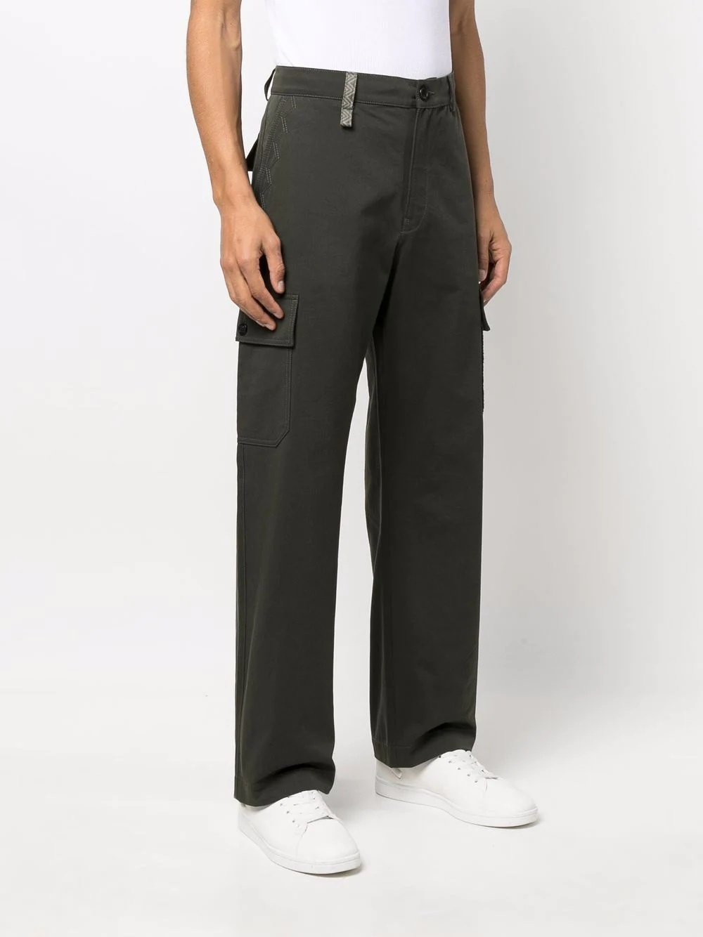 straight-leg cargo pocket trousers - 3