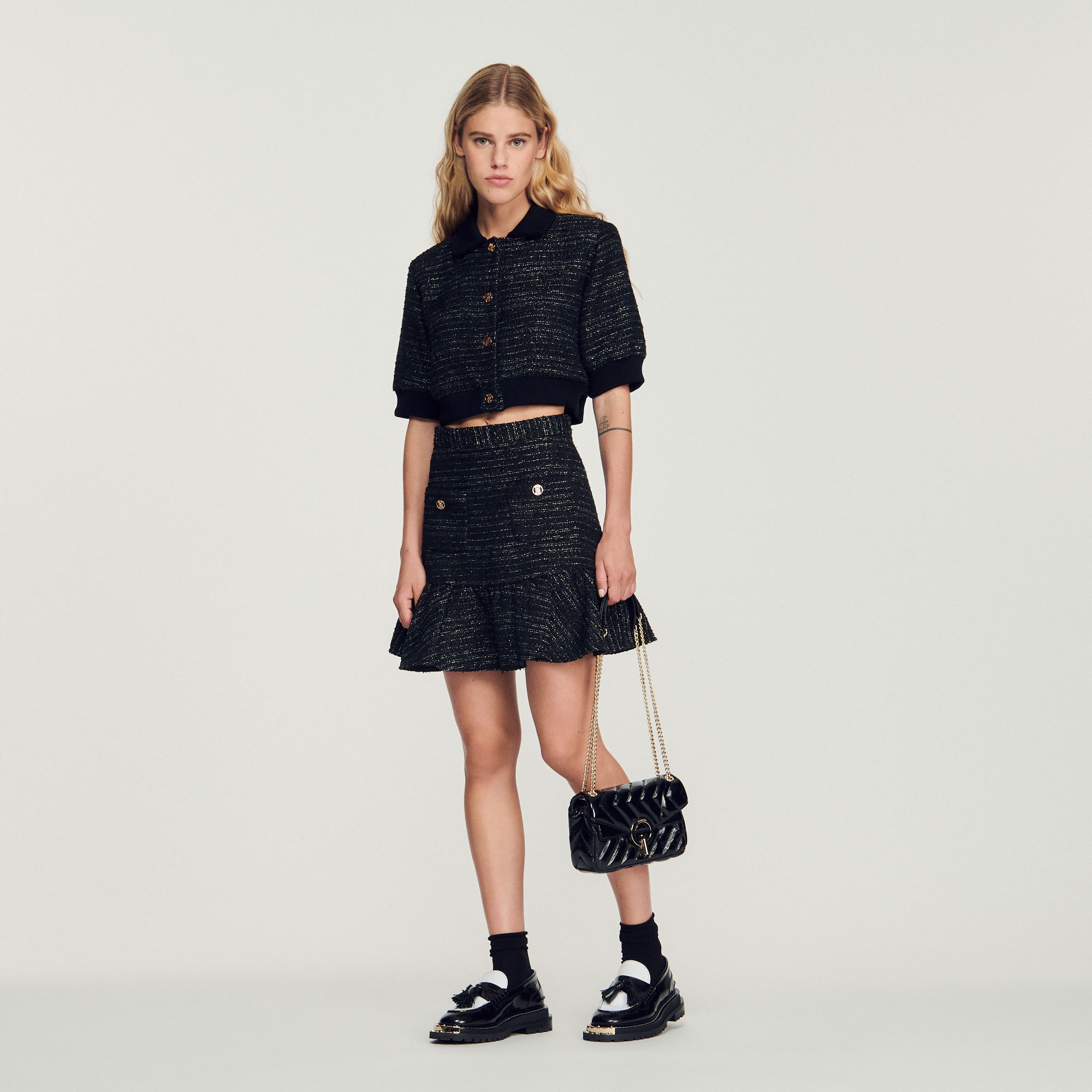 Short tweed ruffled skirt - 2