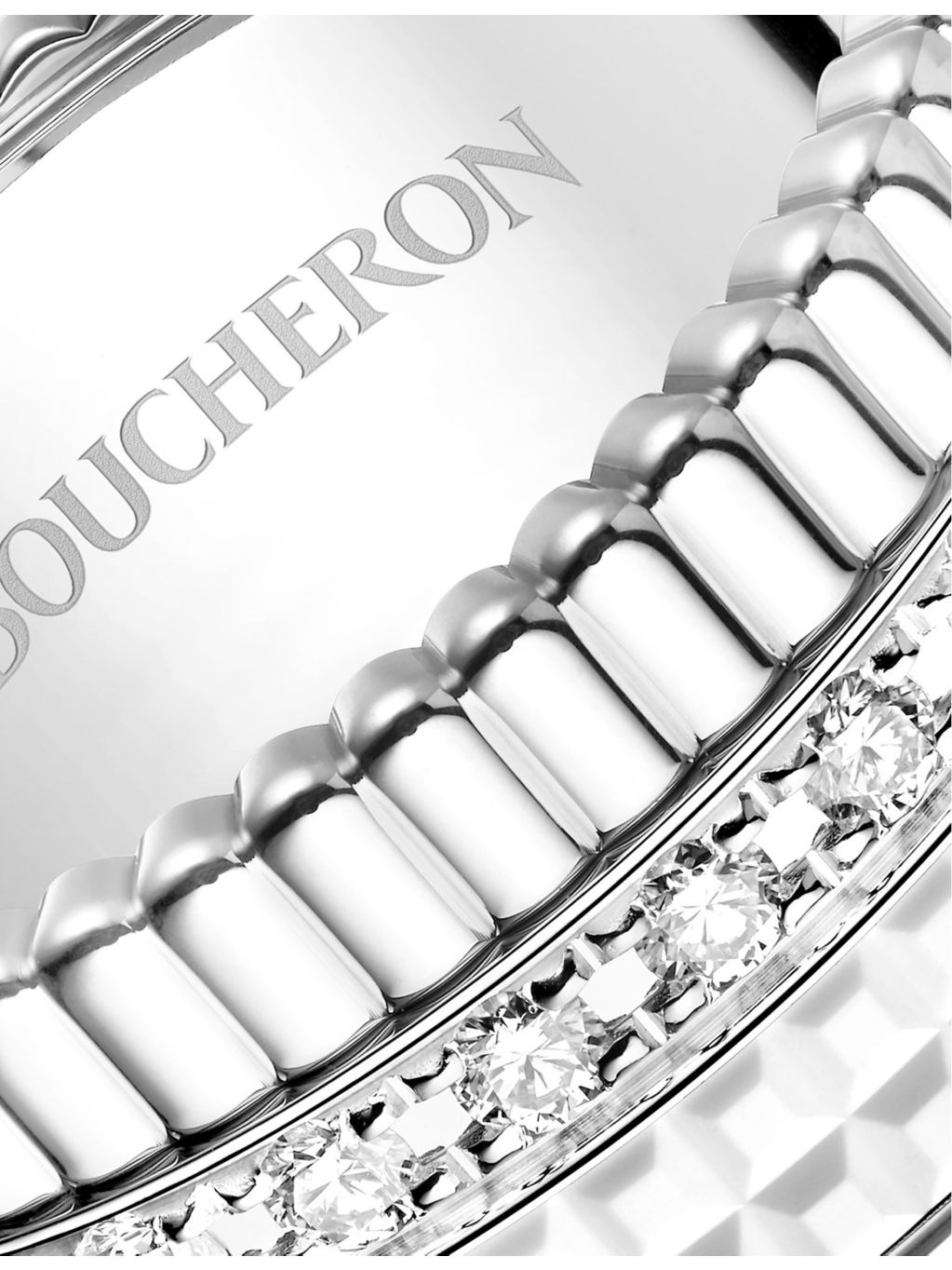 Quatre Double White Edition large 18ct white-gold, white hyceram and 0.52ct round-brilliant cut diam - 2