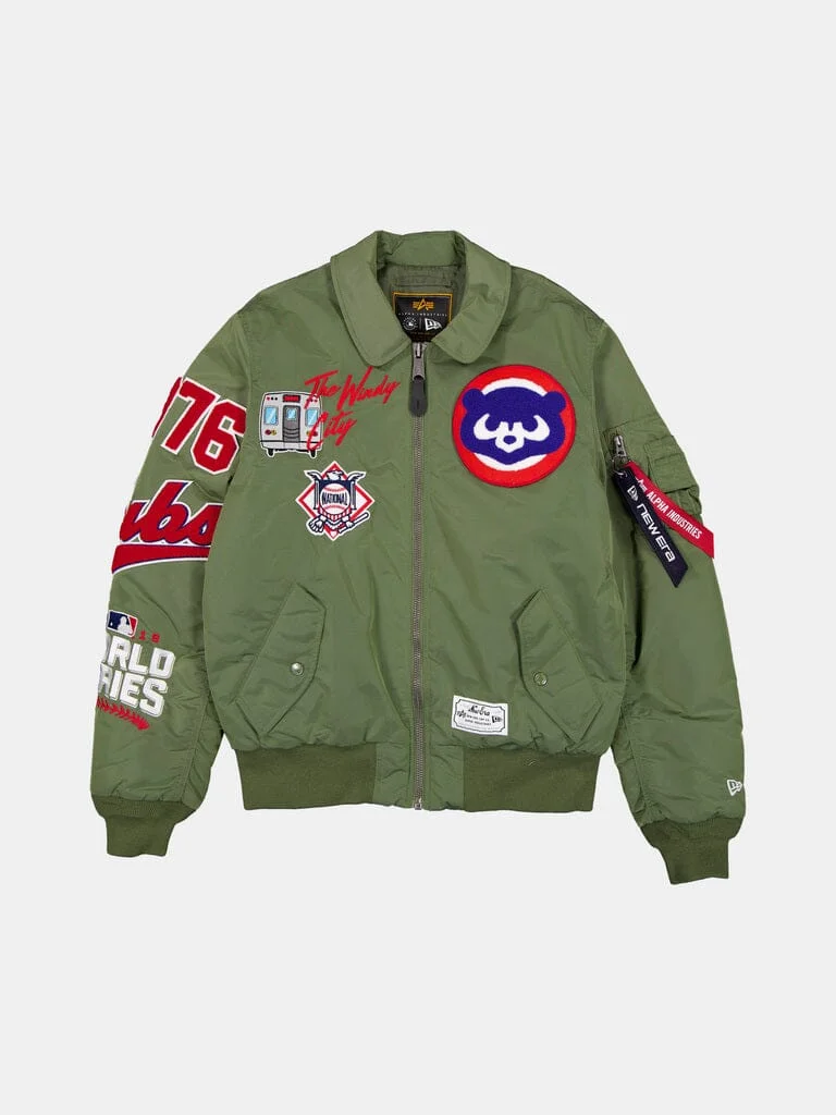 CHICAGO CUBS X ALPHA X NEW ERA MA-1 COLLARED BOMBER JACKET - 1