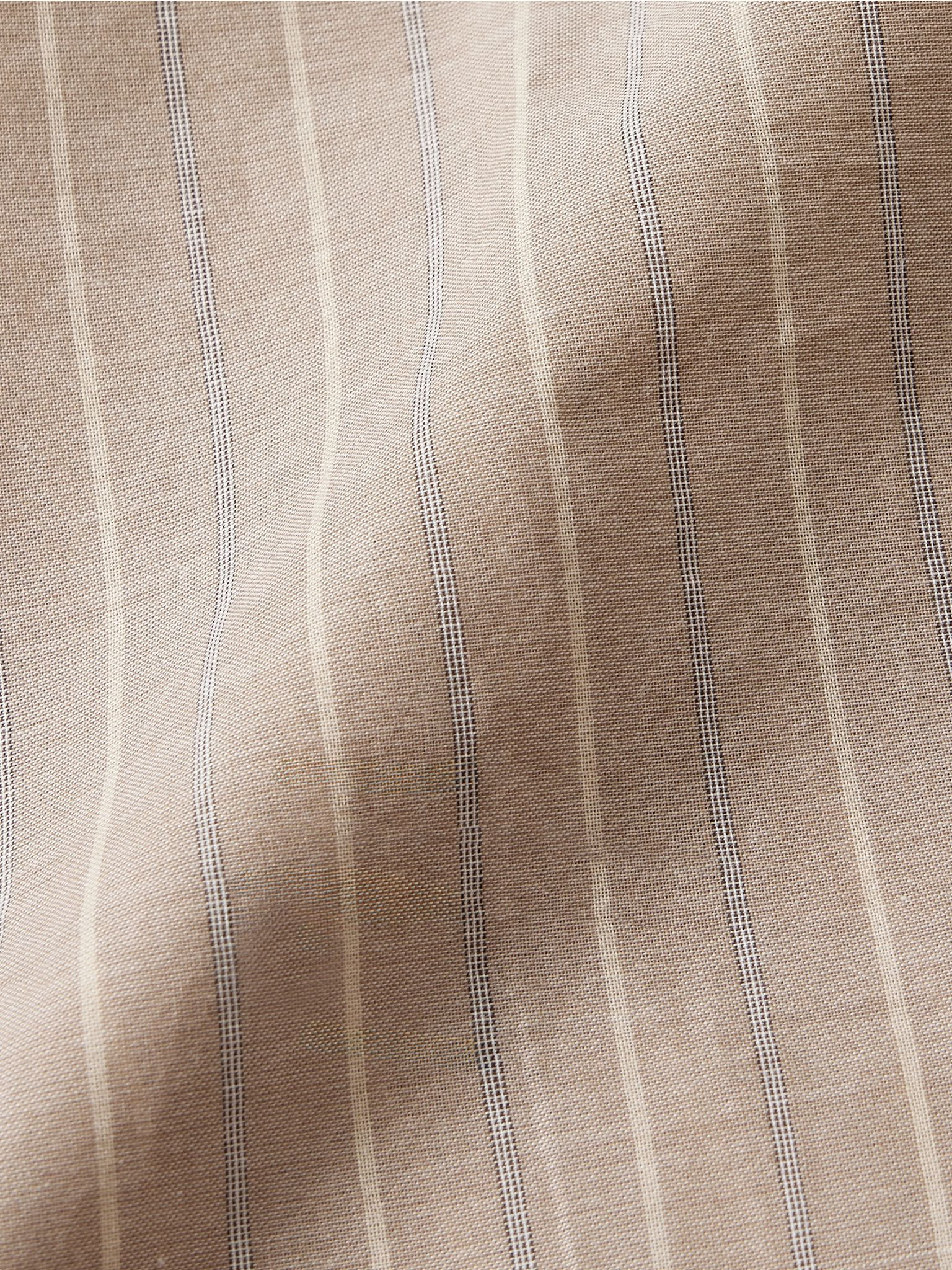 Guel fringed striped cotton-voile scarf Beige - 3