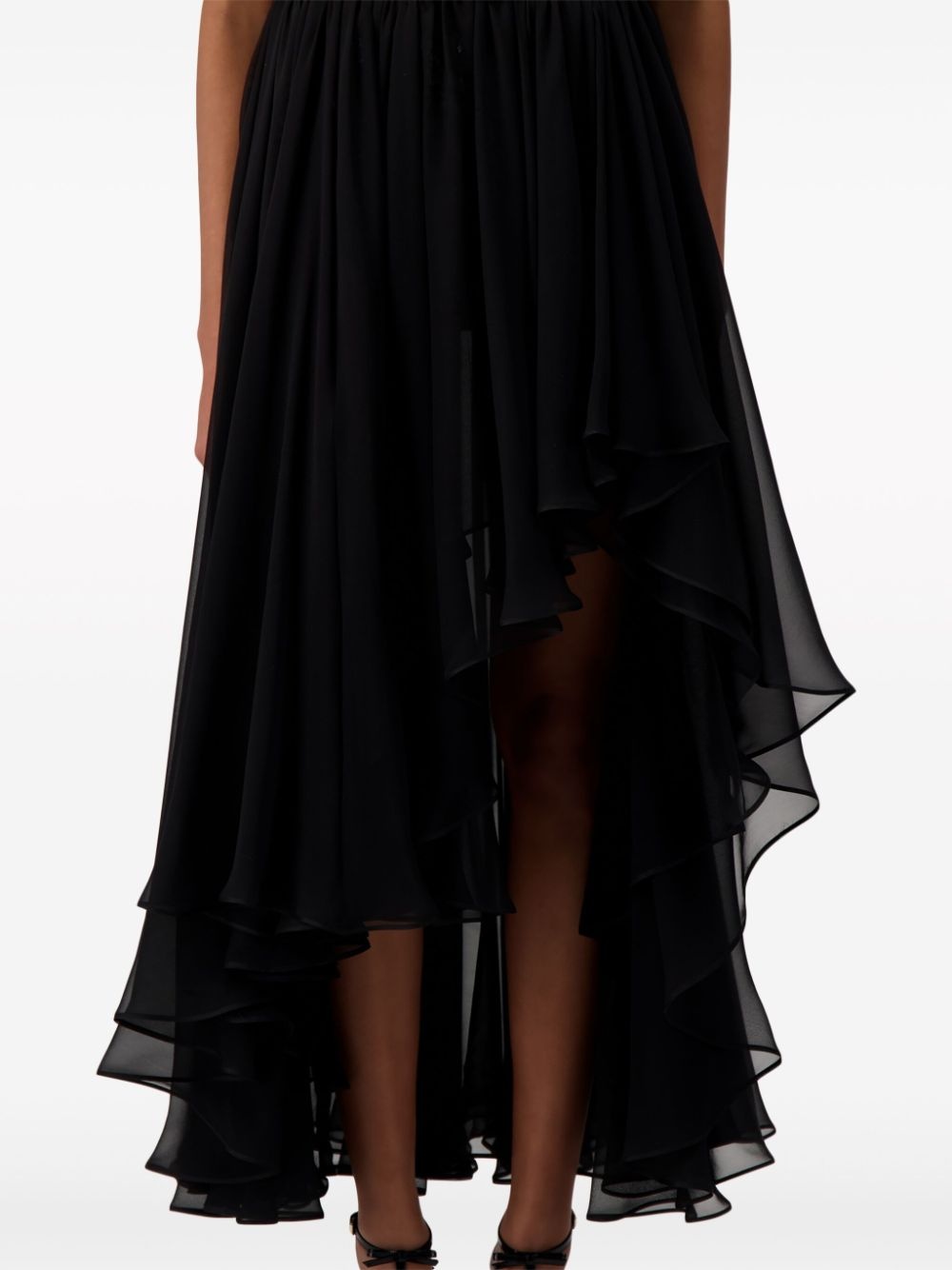 asymmetric georgette skirt - 5