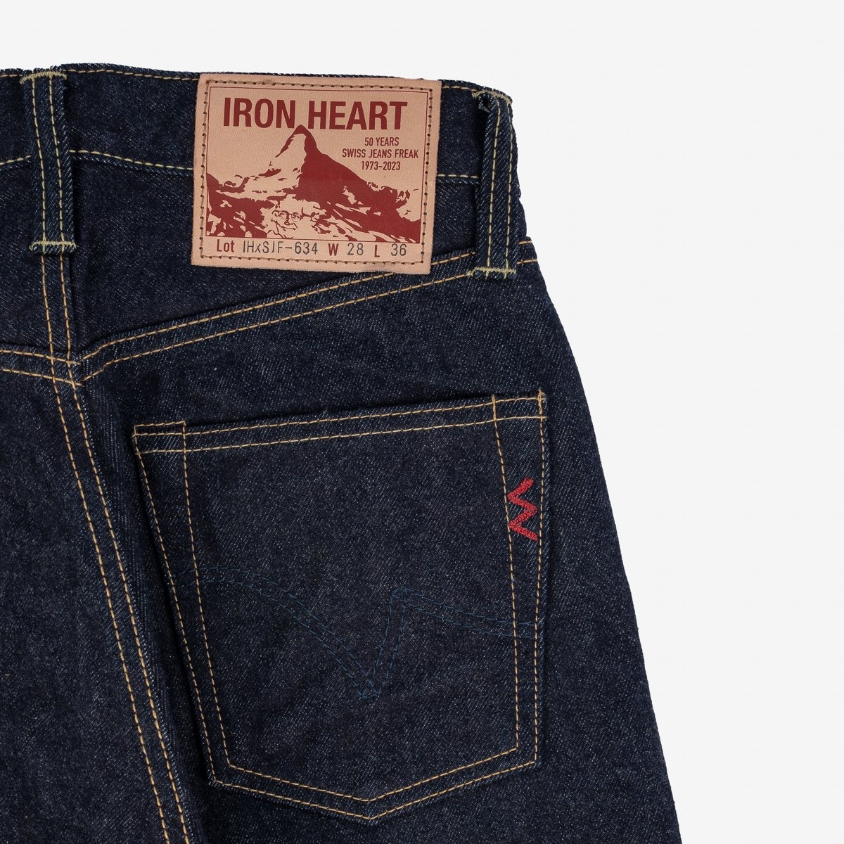 IHxSJF-634 14oz Iron Heart x SJF Selvedge Denim Straight Cut Jeans - Indigo - 8