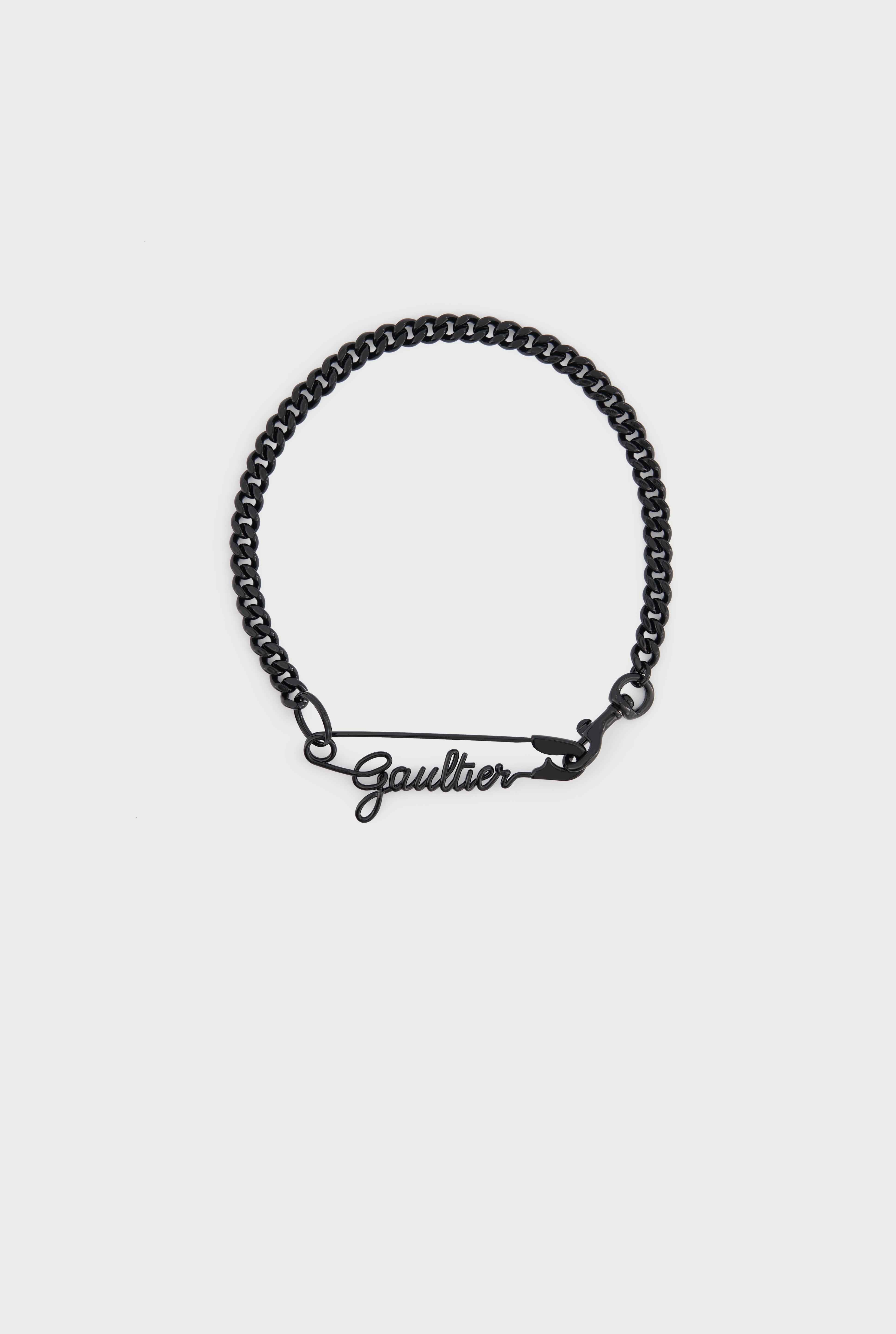 THE BLACK GAULTIER SAFETY PIN NECKLACE - 1