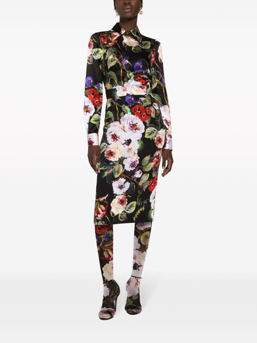 floral-print long-sleeve shirt - 3