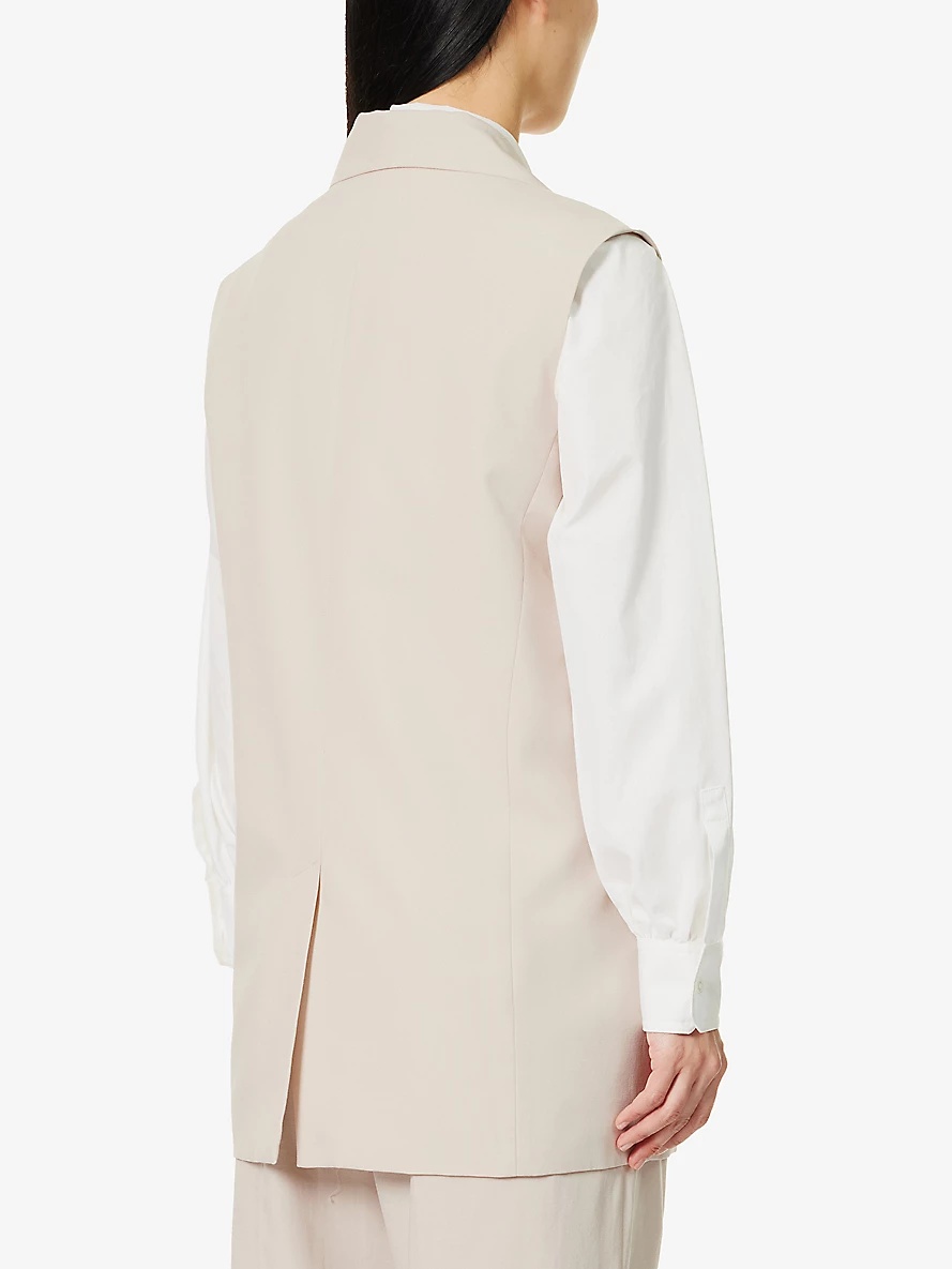 Legendary sleeveless regular-fit cotton and linen-blend blazer - 4