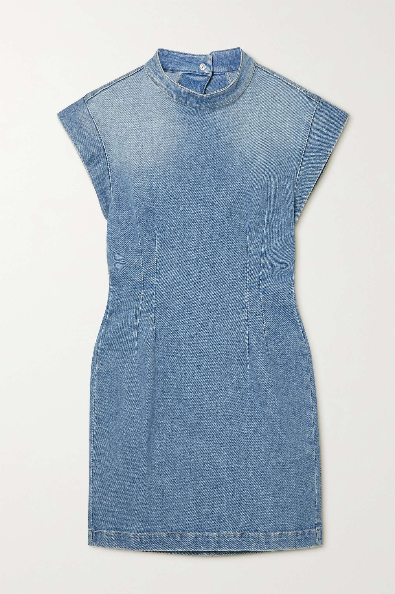 Nina open-back stretch-denim mini dress - 1