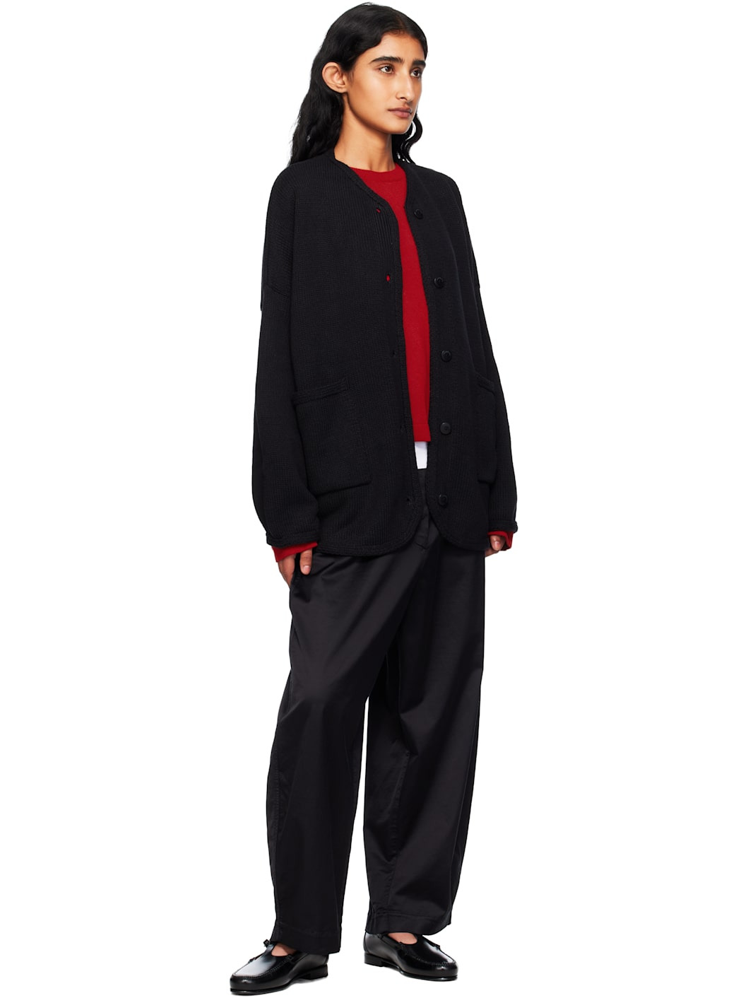 Black Cotton Cardigan - 4