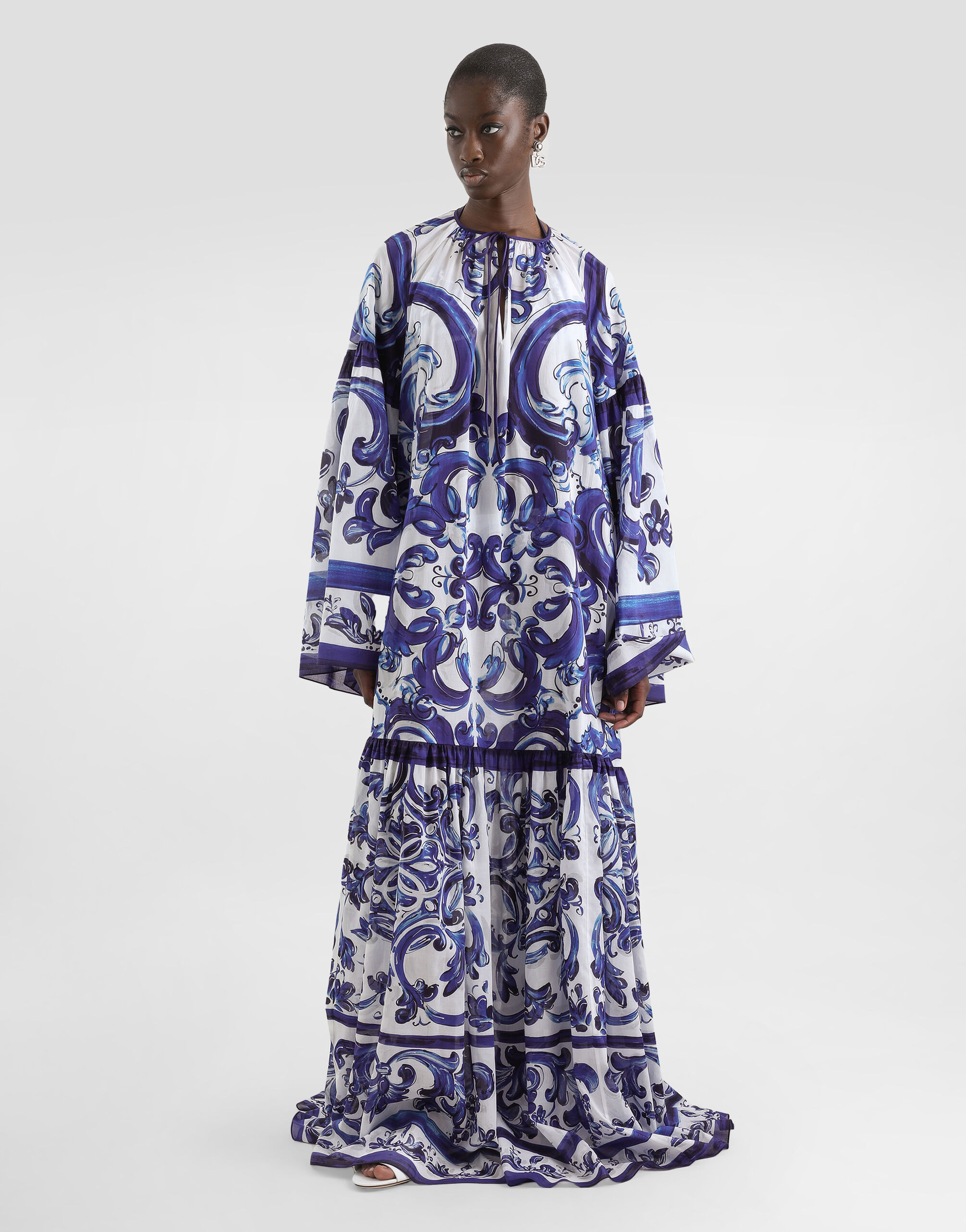 Majolica-print cotton dress - 2
