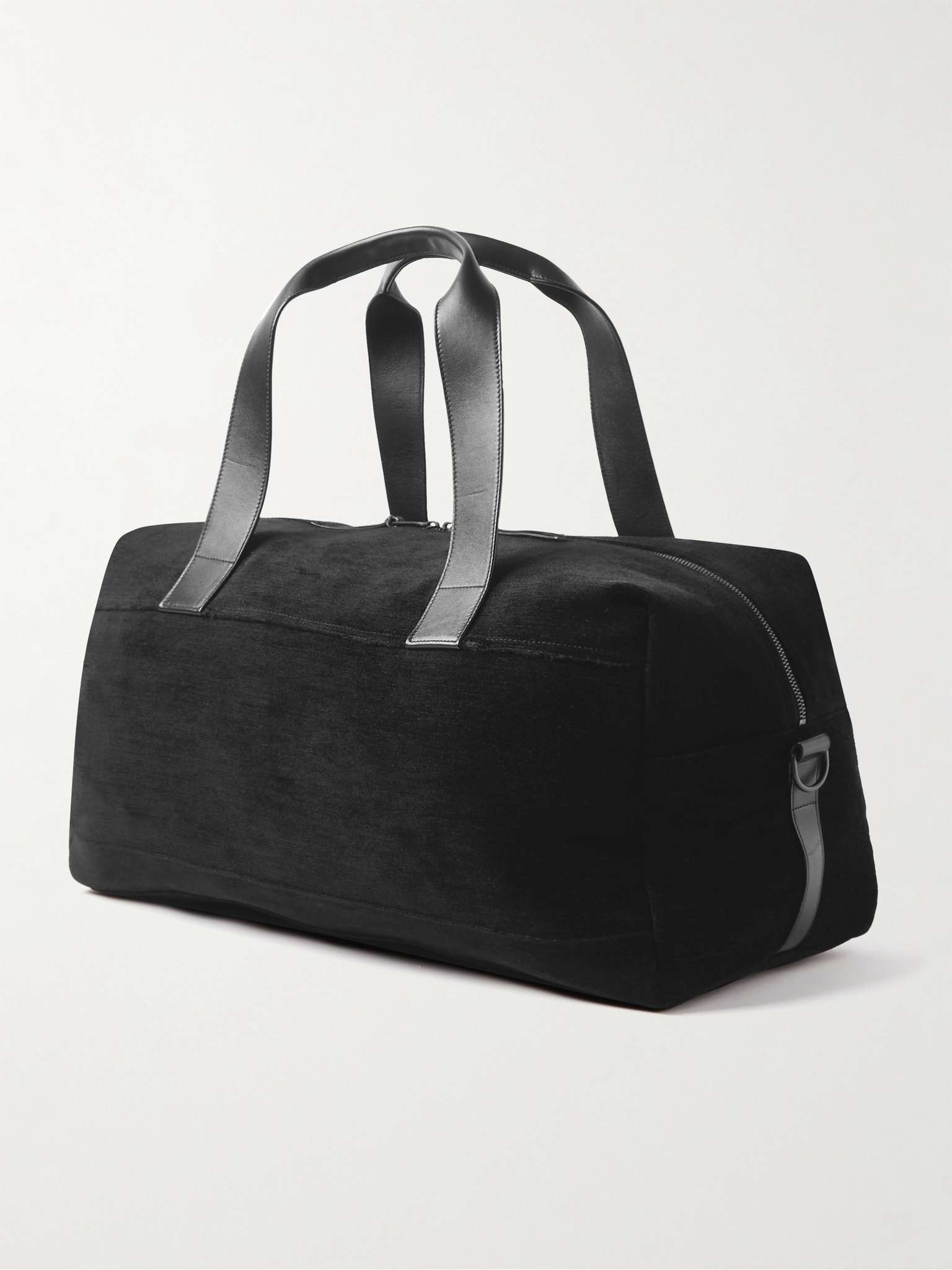 Leather-Trimmed Logo-Print Suede Duffle Bag - 4