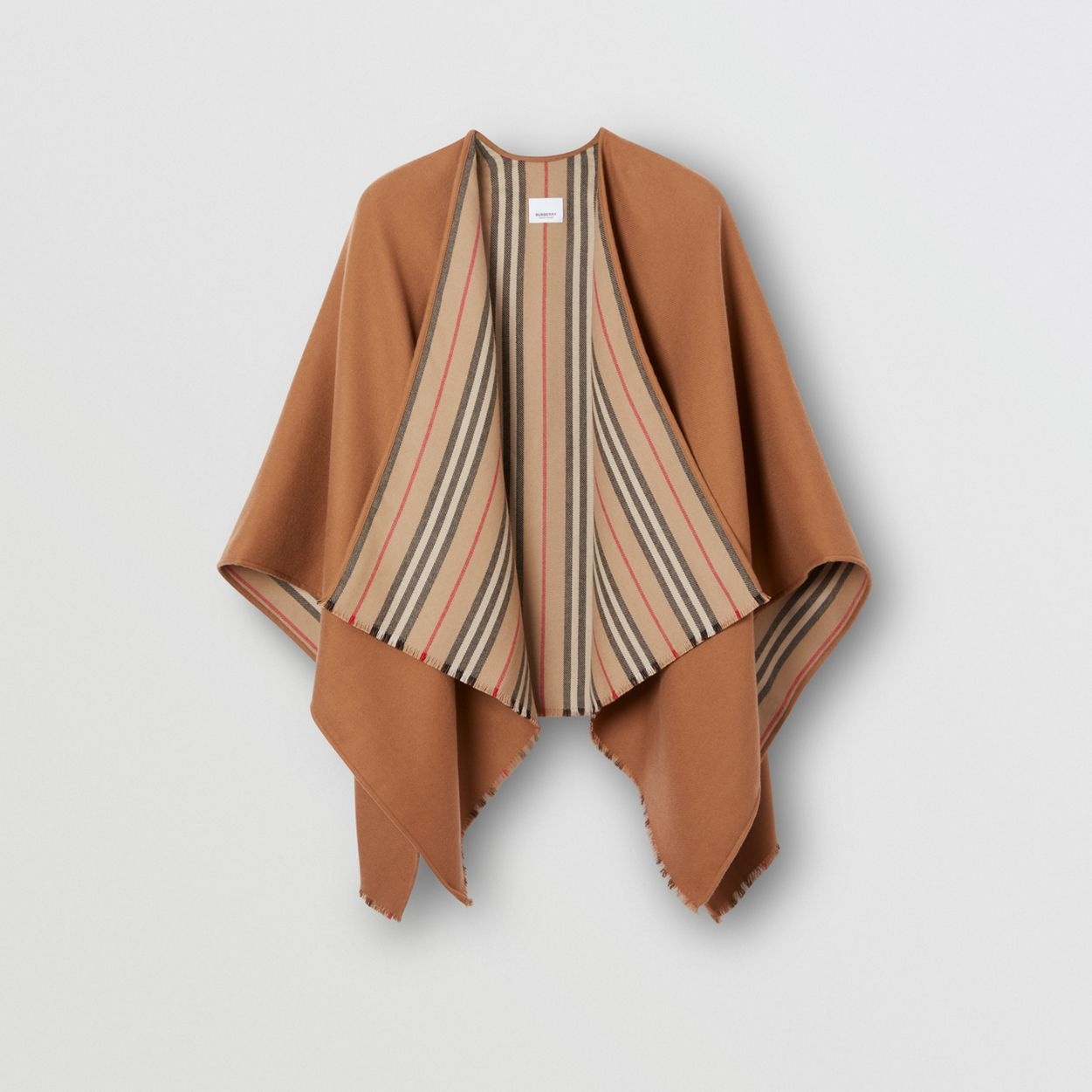 Reversible Icon Stripe Wool Cape - 4