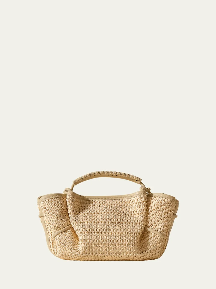 Arta Mini Raffia & Leather Crossbody Bag - 1