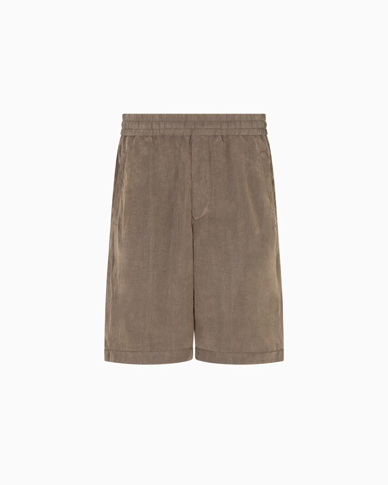 WASHED LYOCELL CANVAS BERMUDA SHORTS - 1
