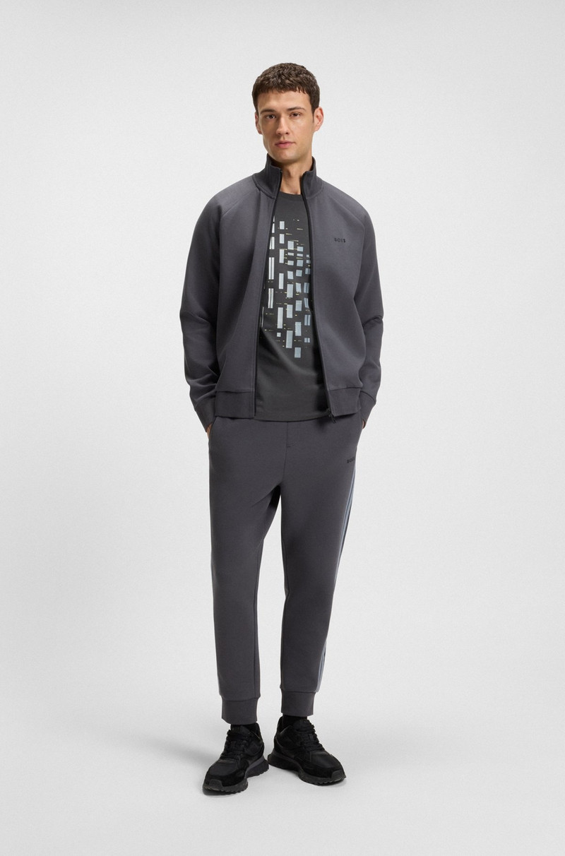 BOSS STRETCH-COTTON T-SHIRT WITH GEOMETRIC PRINT outlook