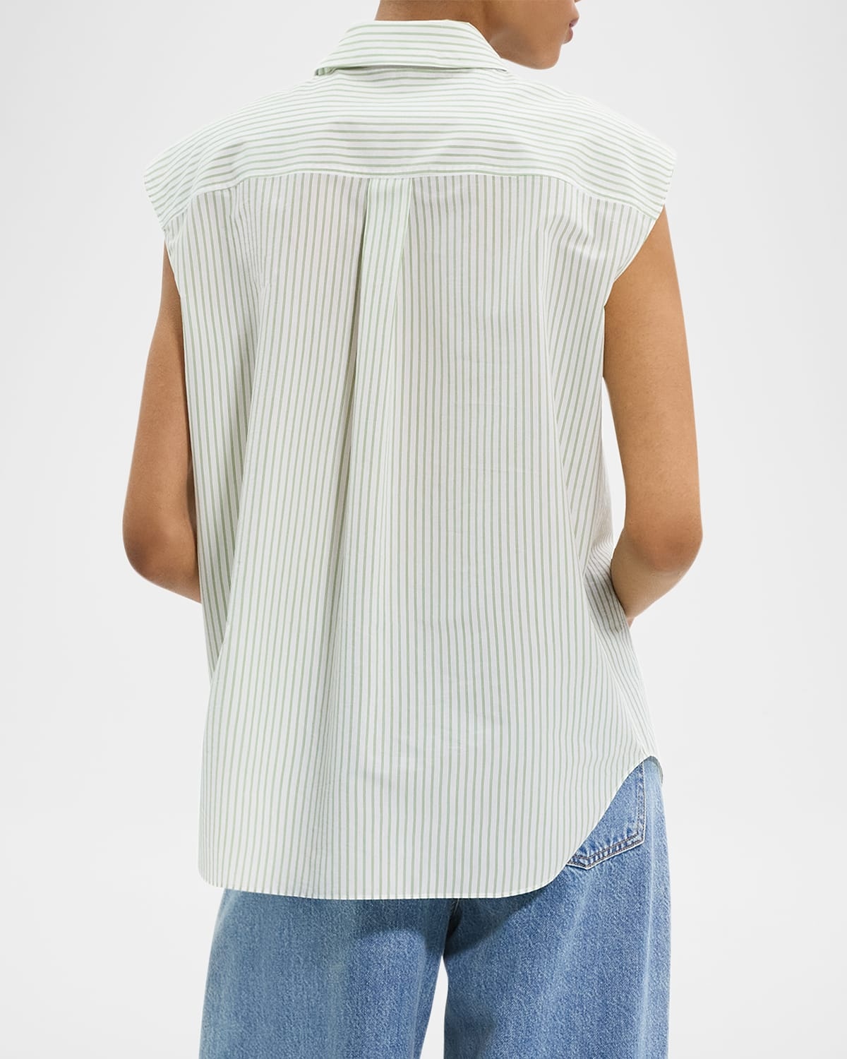 Stripe Sleeveless Boyfriend Shirt - 3