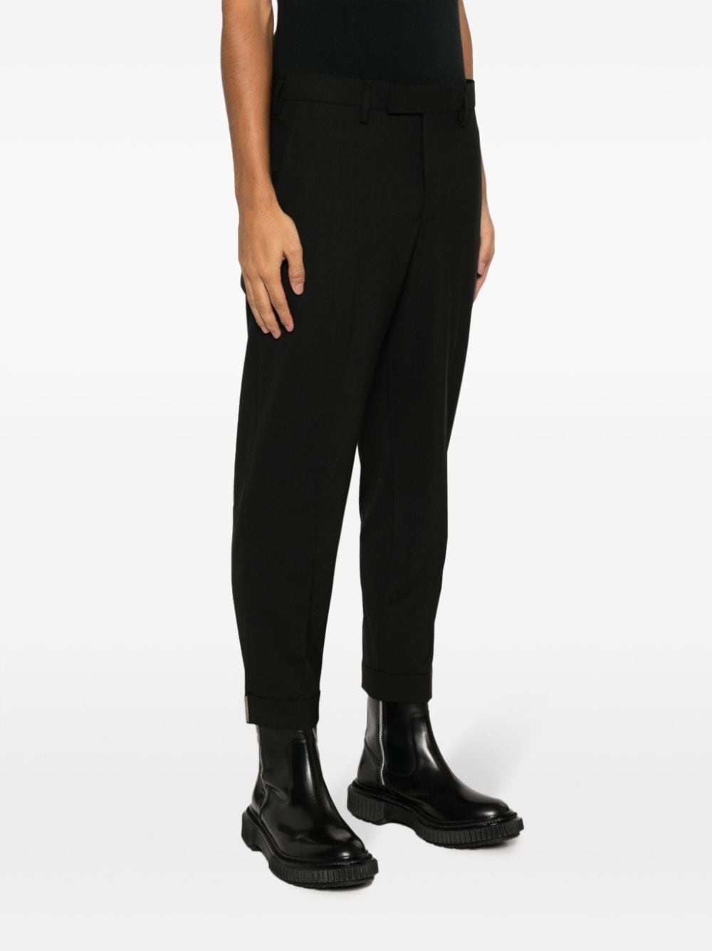 cropped gabardine tapered trousers - 3