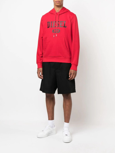 Diesel logo-print long-sleeve hoodie outlook