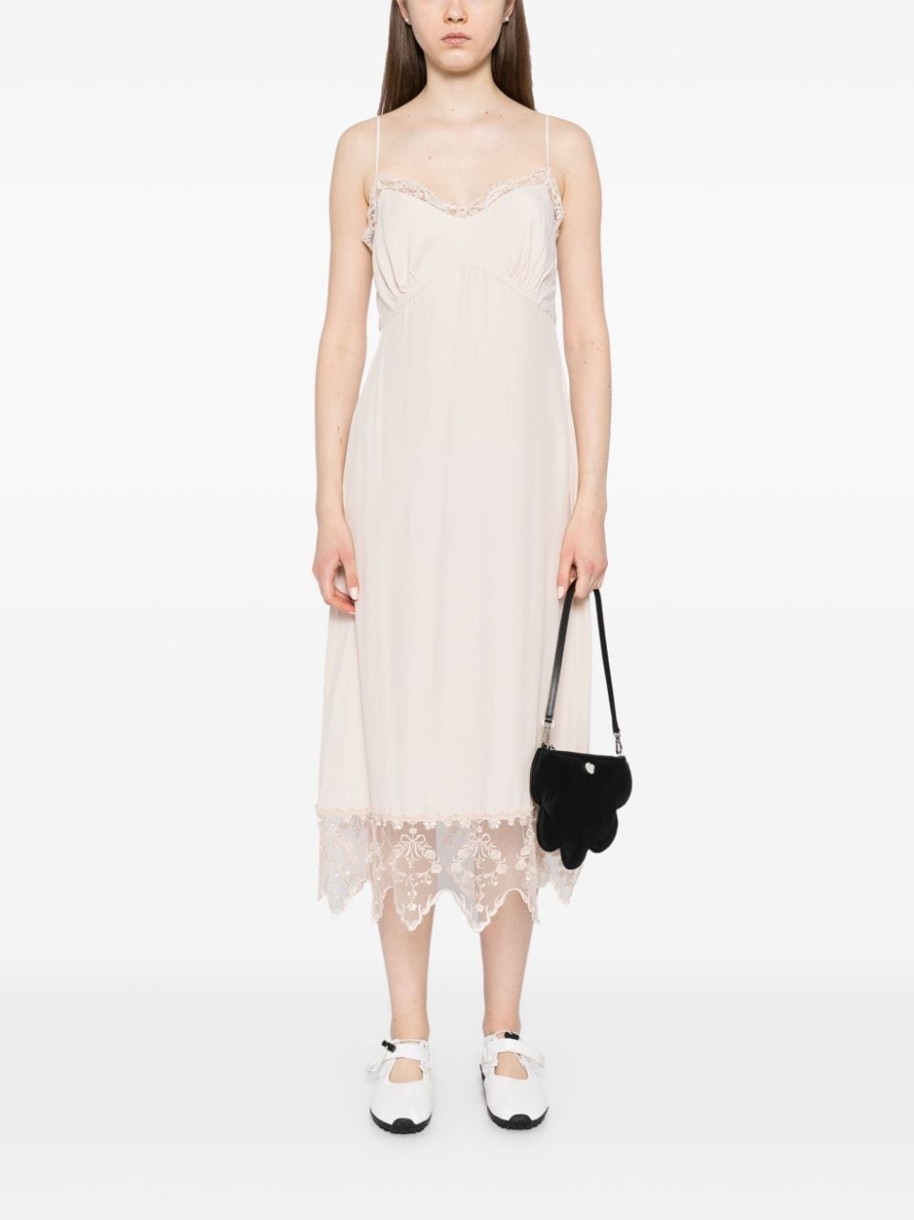lace-trim slip dress - 2
