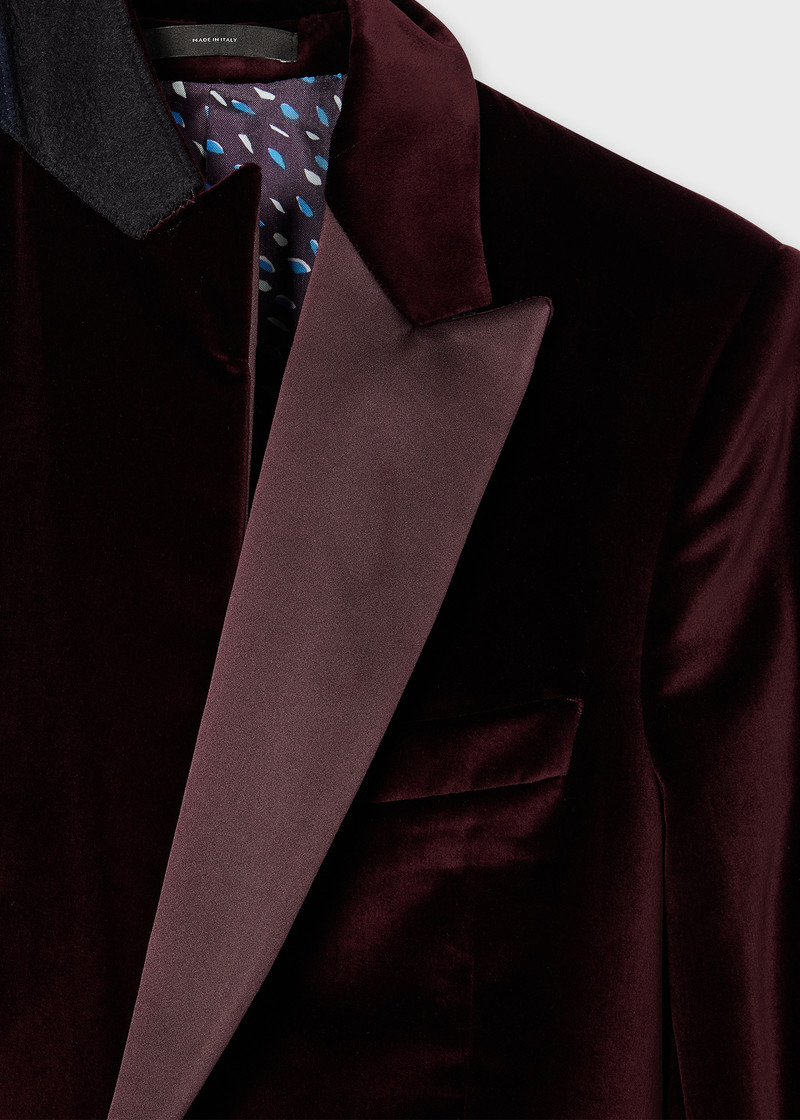 Paul Smith The Soho- Burgundy Velvet Suit outlook
