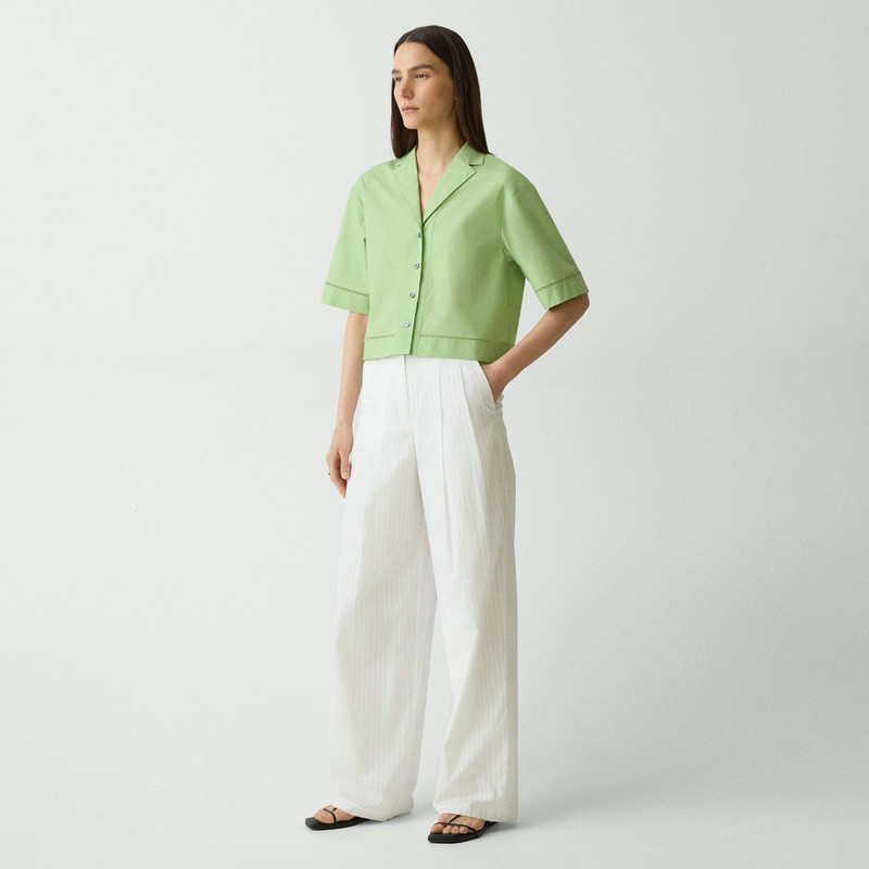 Theory Boxy Camp Shirt in City Poplin outlook