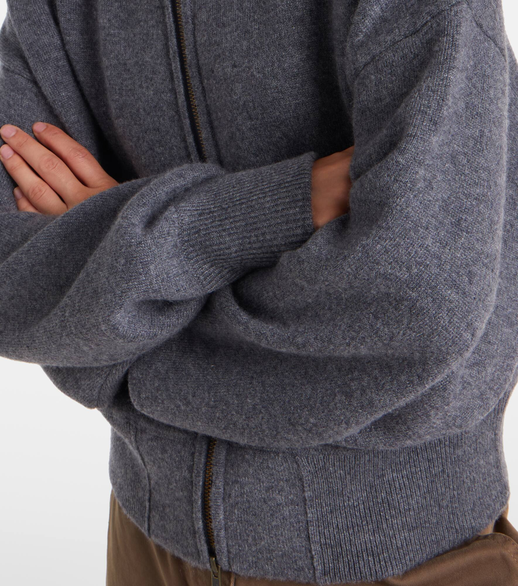 Lilia hooded cashmere zip-up sweater - 5