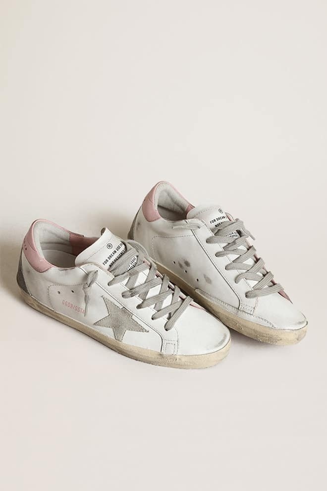 Women's Super-Star with gray suede star and pink leather heel tab - 2