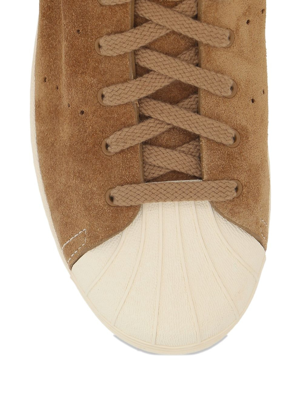 perforated suede shell-toe trainers - 5