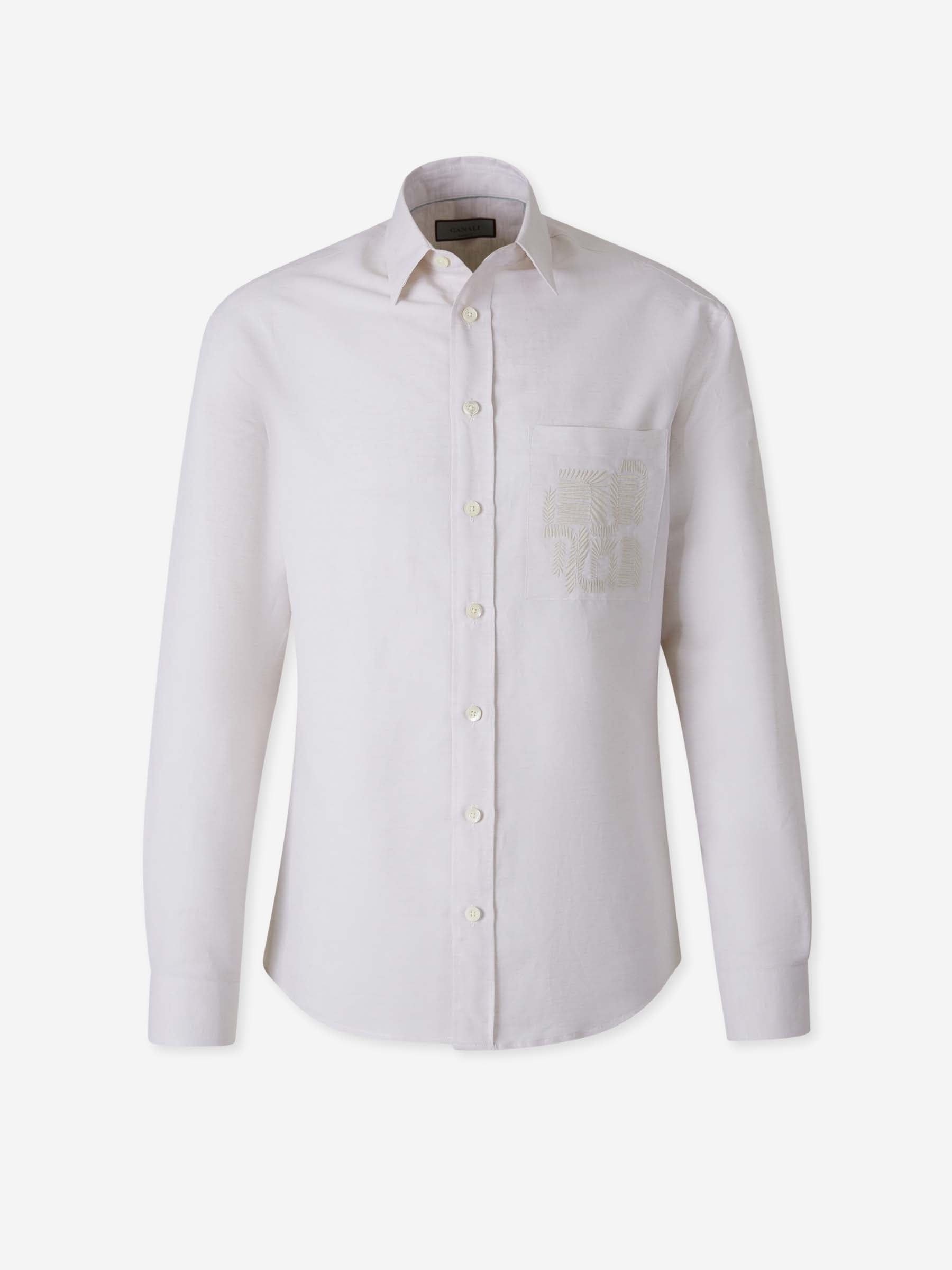 EMBROIDERED LINEN SHIRT - 1