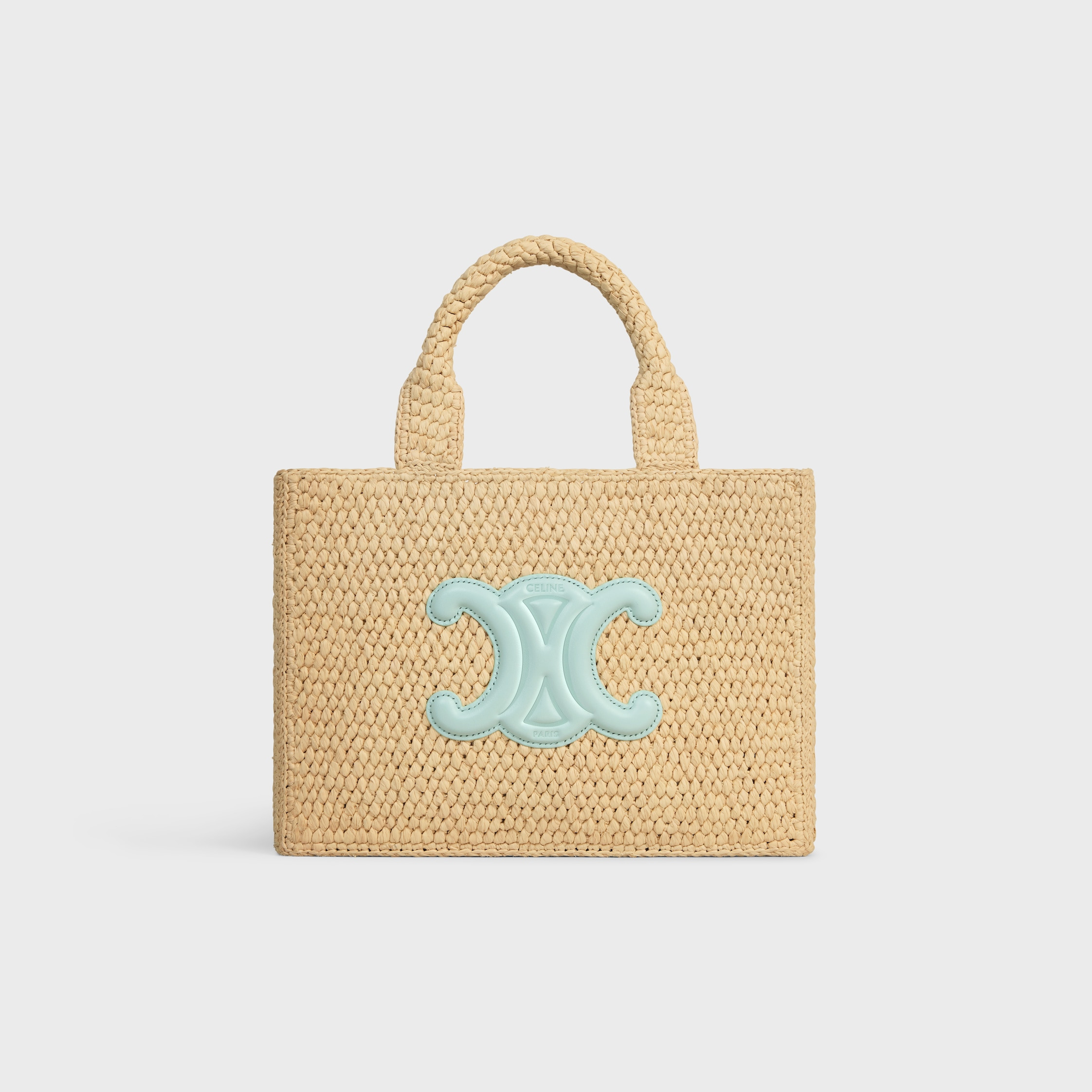 SMALL CABAS THAIS IN Raffia and calfskin - 1