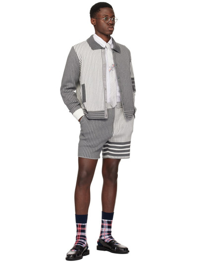 Thom Browne Gray 4-Bar Funmix Shorts outlook