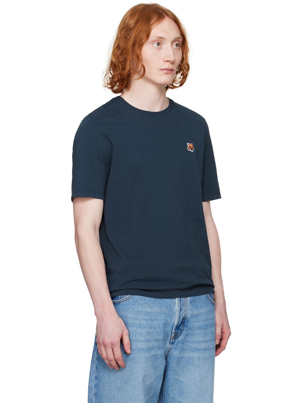 Navy Fox Head Patch Regular T-shirt - 2