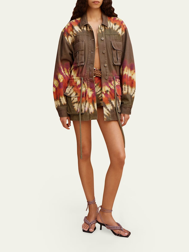 ALÉMAIS Marilyn Tie-Dye Denim Utility Jacket outlook