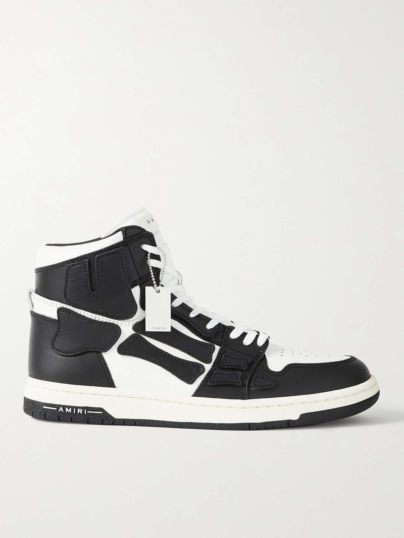 Skel-Top Colour-Block Leather High-Top Sneakers - 1