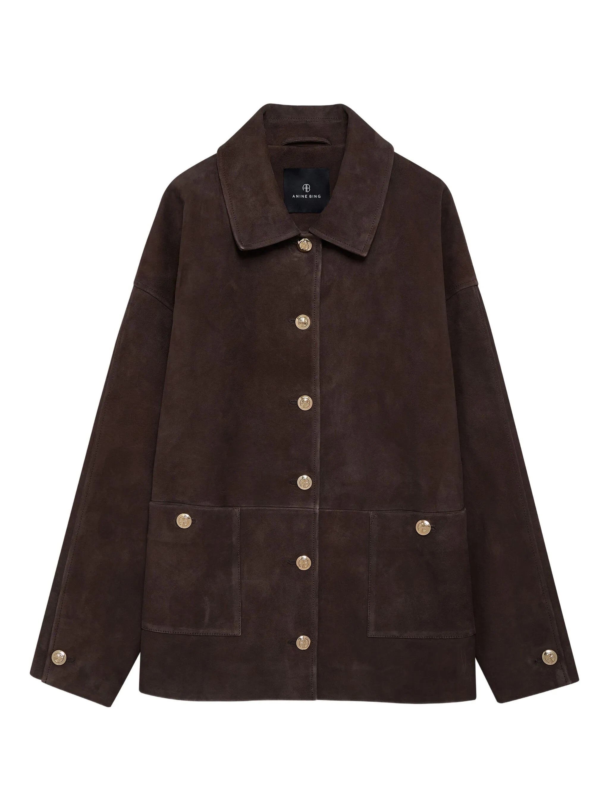 Anine Bing Gold-button Suede Jacket - 1