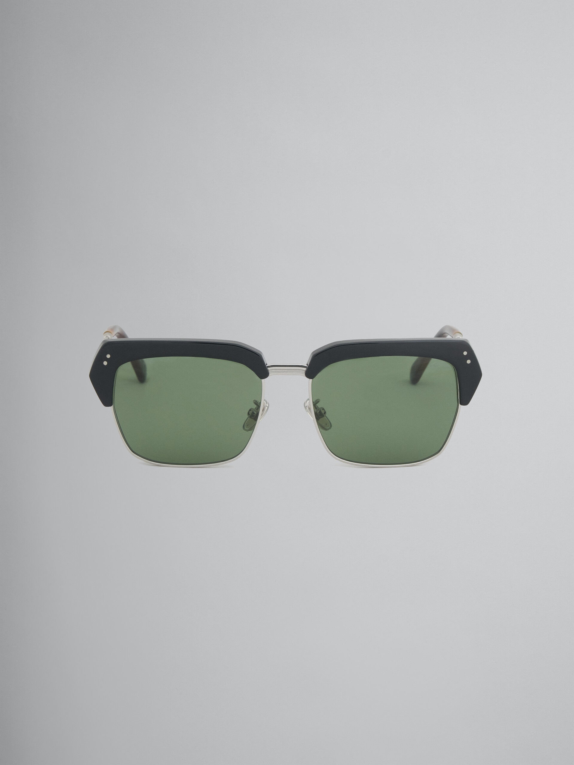 GREEN THREE GORGES METAL AND ACETATE SUNGLASSES - 1